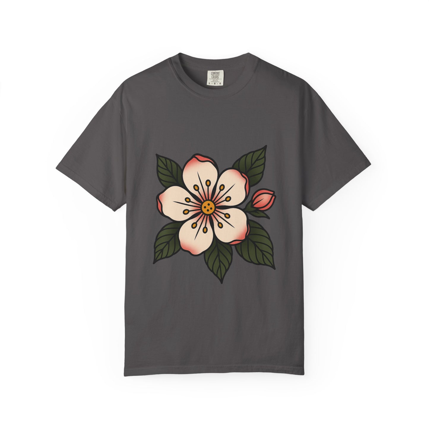 Traditional Blossom Tattoo Tee – Comfort Colors Unisex Garment-Dyed T-Shirt