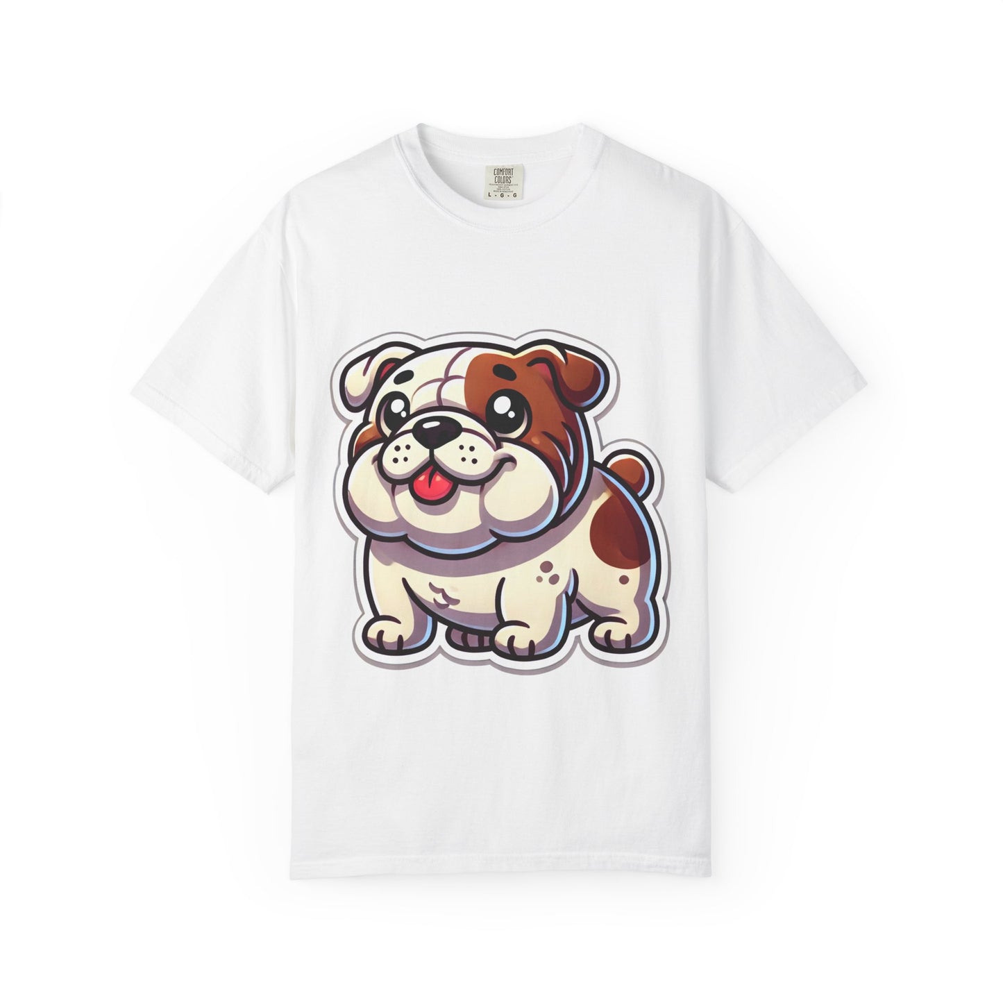 Cute English Bulldog Cartoon T-Shirt – Comfort Colors Unisex Garment-Dyed Tee