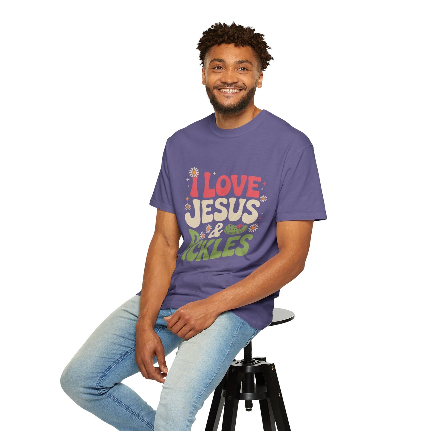 I Love Jesus & Pickles Tee – Faith Meets Flavor Comfort Colors T-Shirt