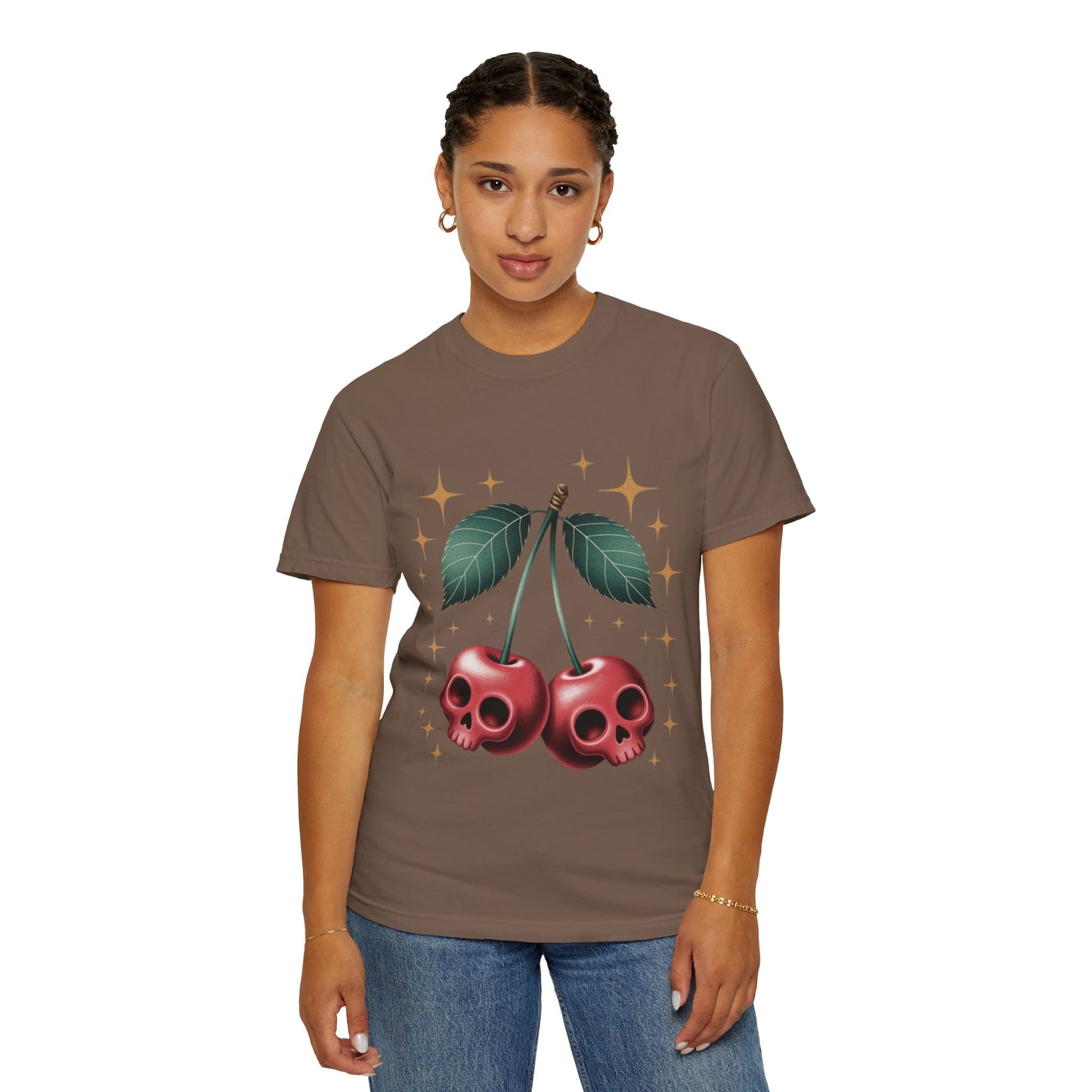 Cherry Skulls Tee – Dark Fruit Comfort Colors Graphic T-Shirt