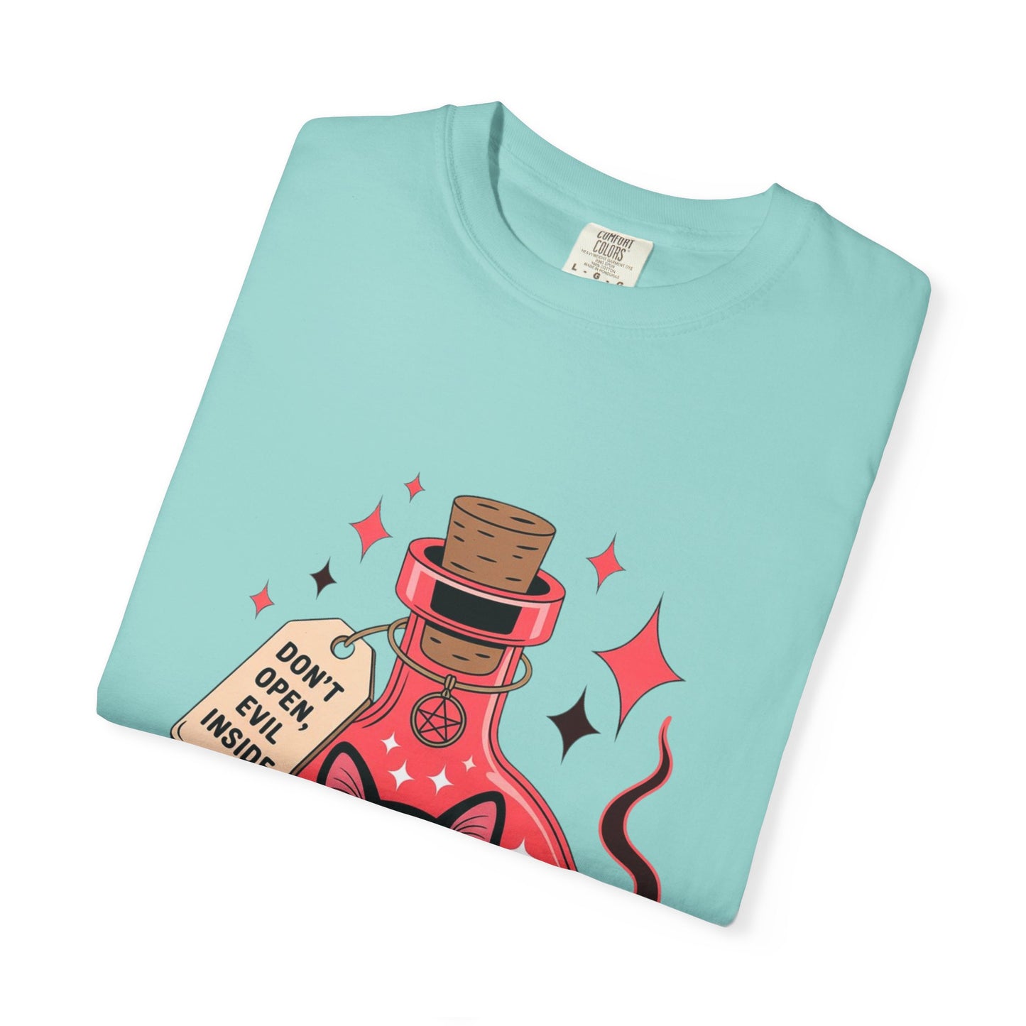 Evil Cat Potion Tee – Gothic Bottle Familiar Comfort Colors T-Shirt