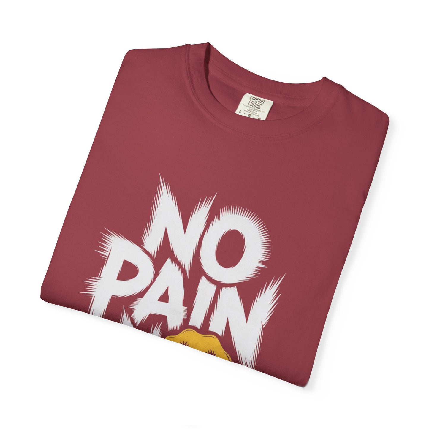 No Pain No Gain Tee – Bold Smiley Face Workout Shirt