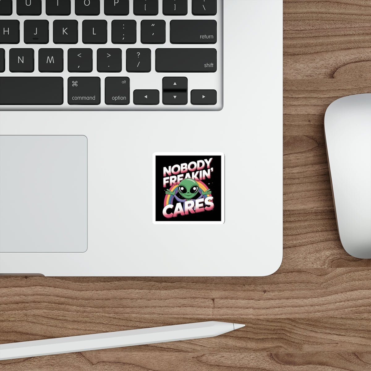 Nobody Freakin’ Cares Alien Sticker – Die-Cut Vinyl Sticker