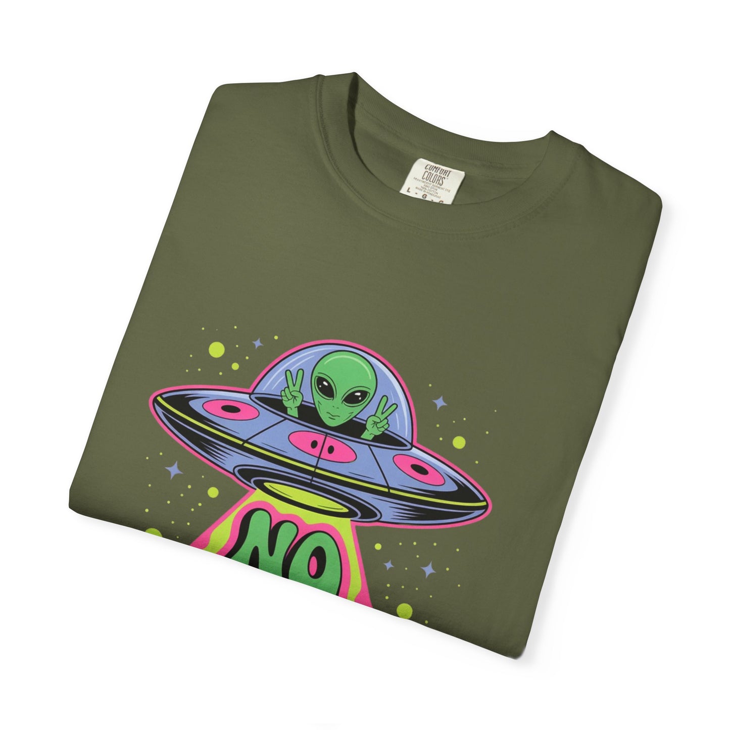 No Bad Trips Alien Tee – Psychedelic UFO Comfort Colors Shirt