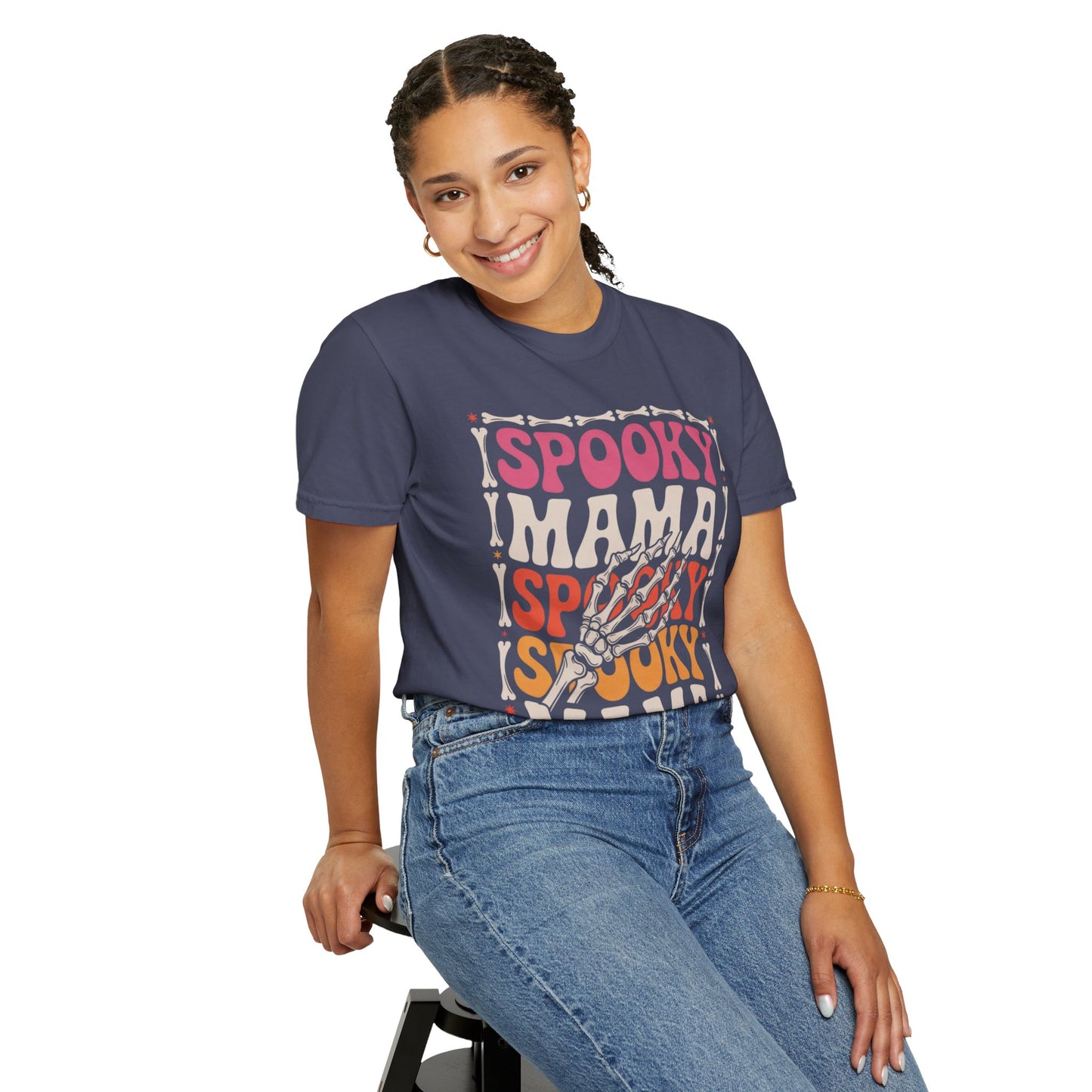 Spooky Mama Tee – Retro Halloween Skeleton Shirt