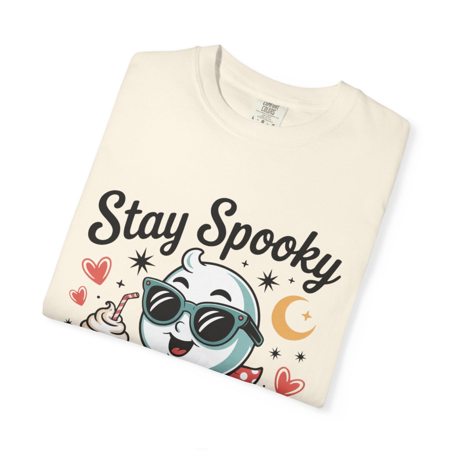 Stay Spooky Sweetheart Tee – Retro Ghost Milkshake Comfort Colors T-Shirt