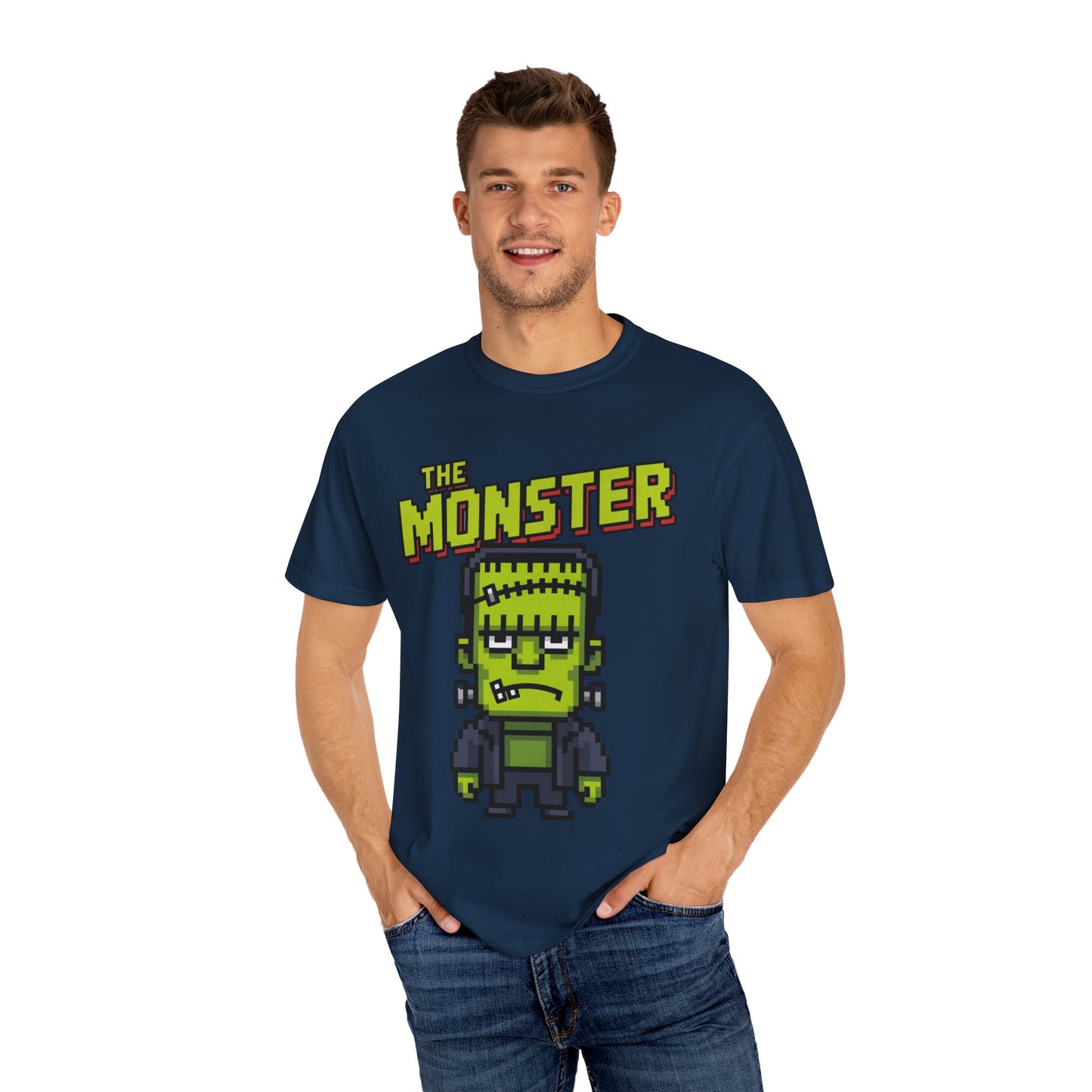 The Monster Pixel Art Tee – Retro Frankenstein Gaming Shirt