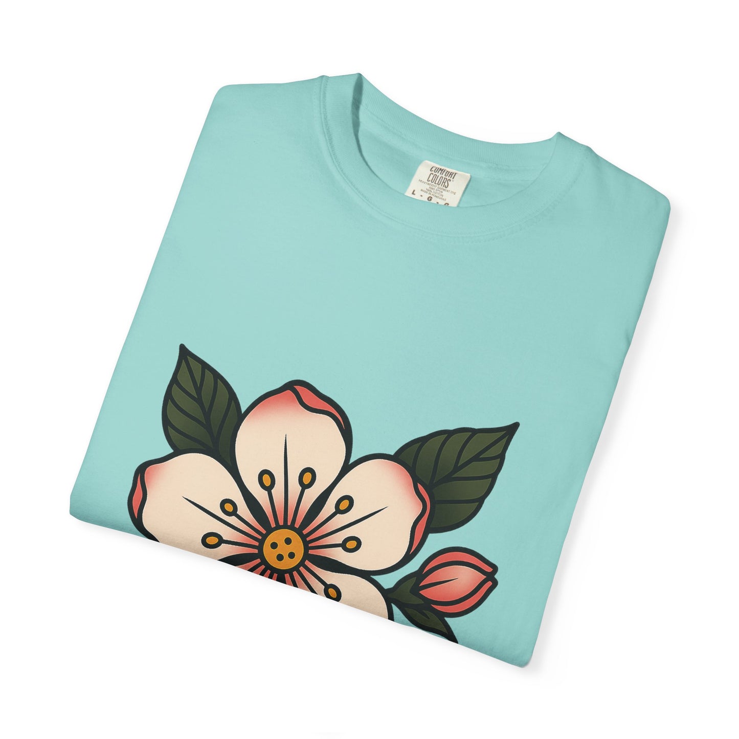 Traditional Blossom Tattoo Tee – Comfort Colors Unisex Garment-Dyed T-Shirt