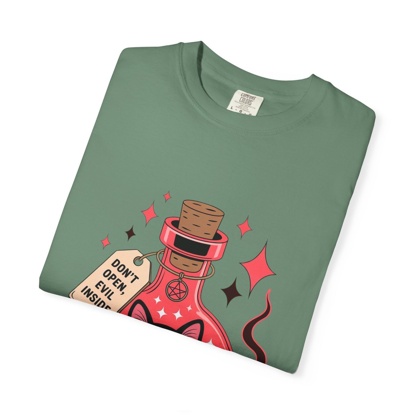 Evil Cat Potion Tee – Gothic Bottle Familiar Comfort Colors T-Shirt