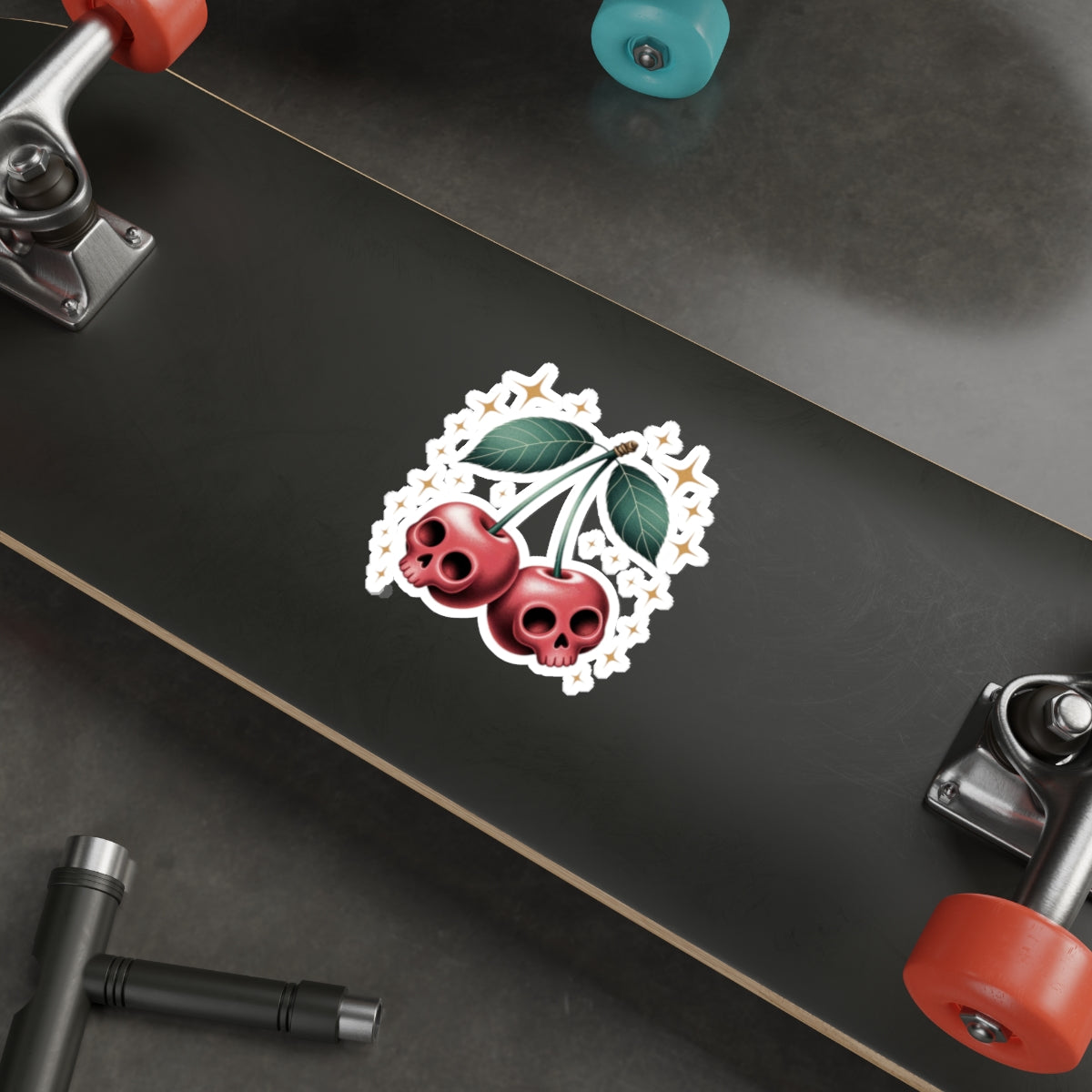 Cherry Skulls Sticker – Die-Cut Vinyl Sticker