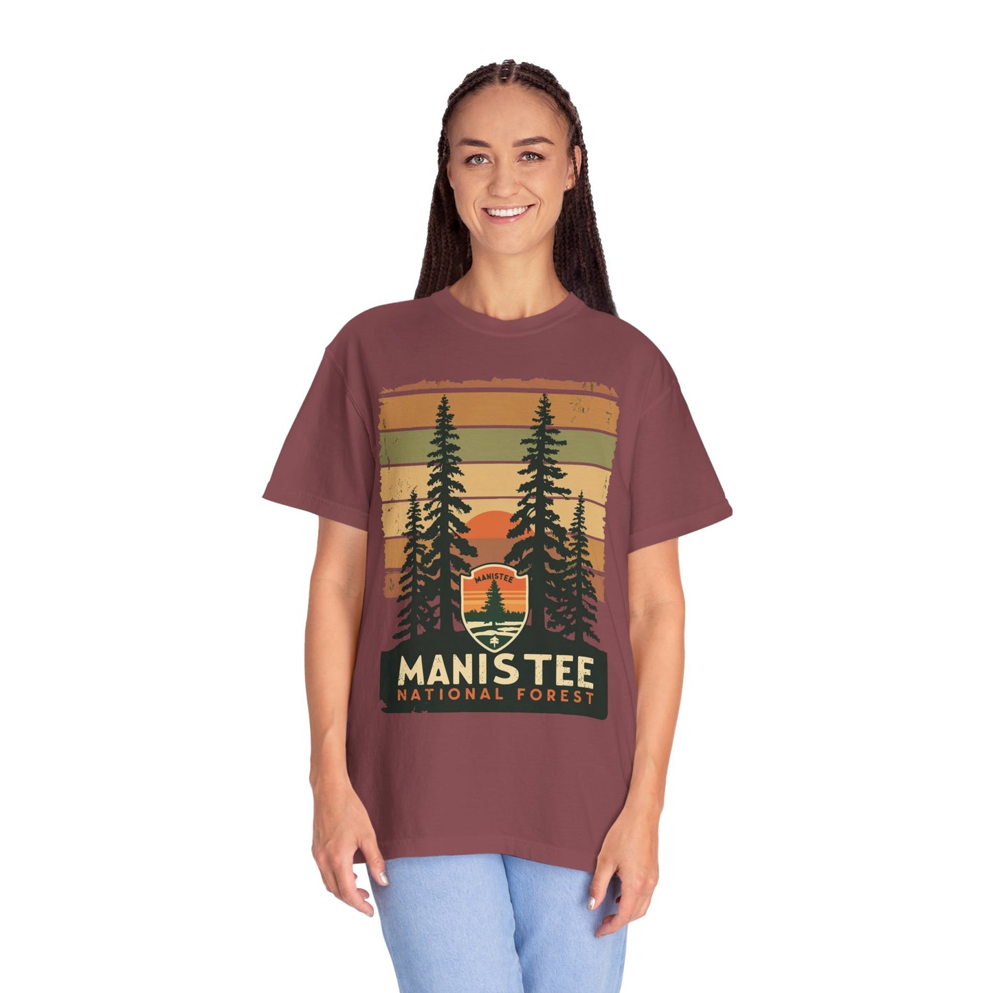 Manistee National Forest Unisex T-Shirt β Michigan Outdoors Shirt with Tree Design, Nature & Hiking Tee