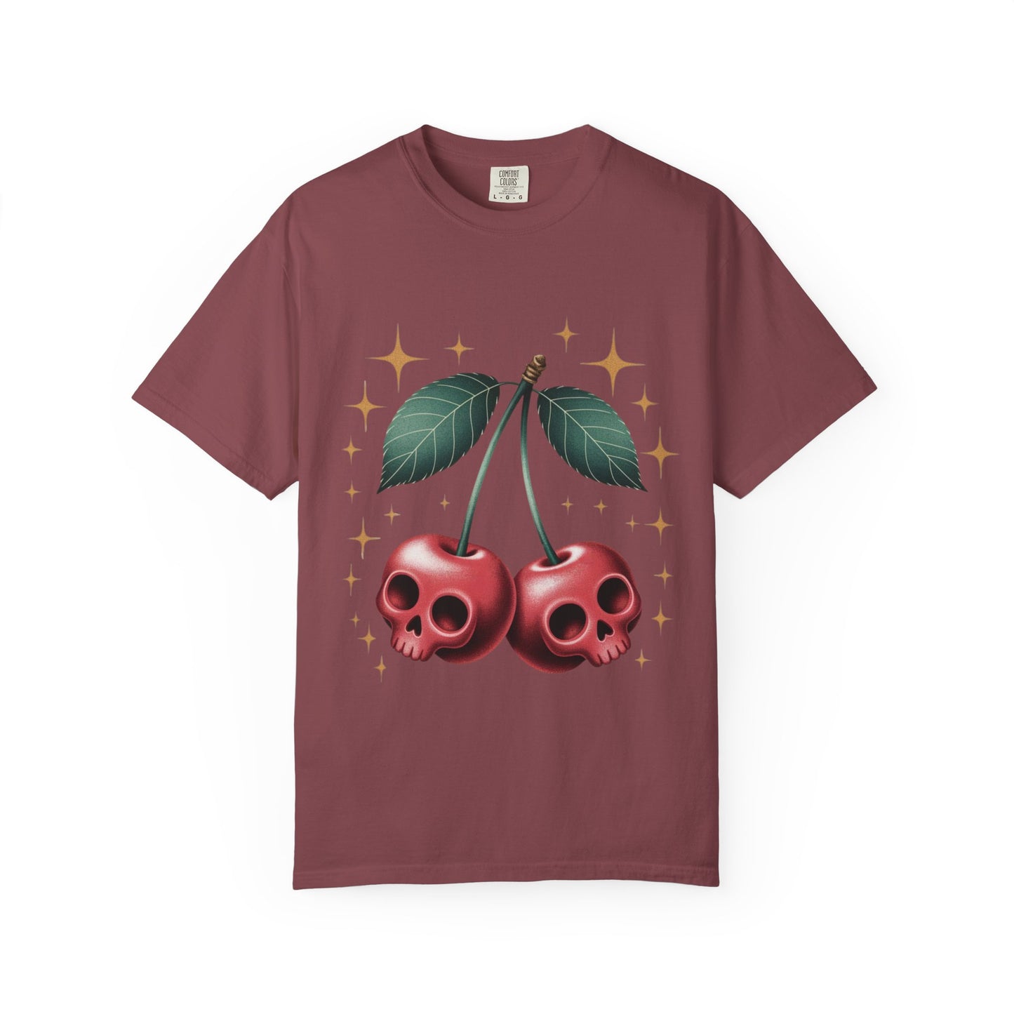 Cherry Skulls Tee – Dark Fruit Comfort Colors Graphic T-Shirt