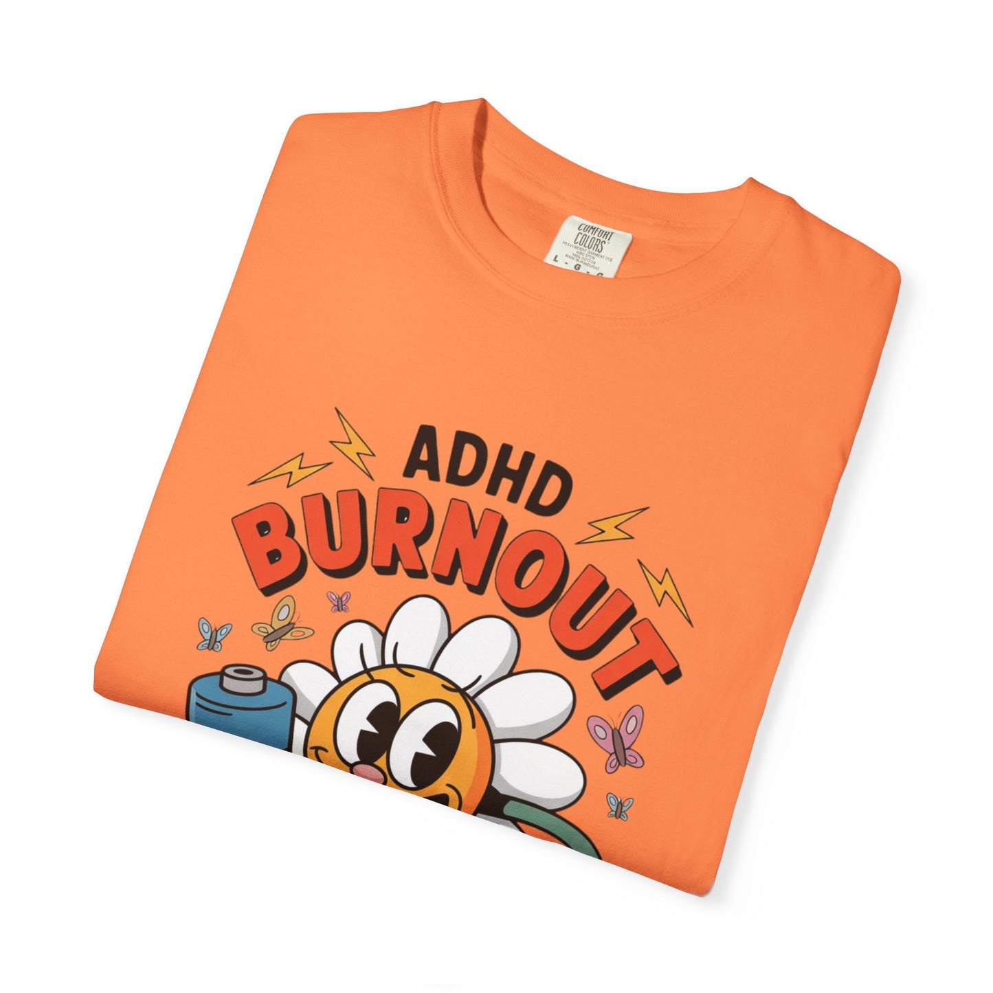 ADHD Burnout Social Club Tee – Funny Retro Flower Character Shirt