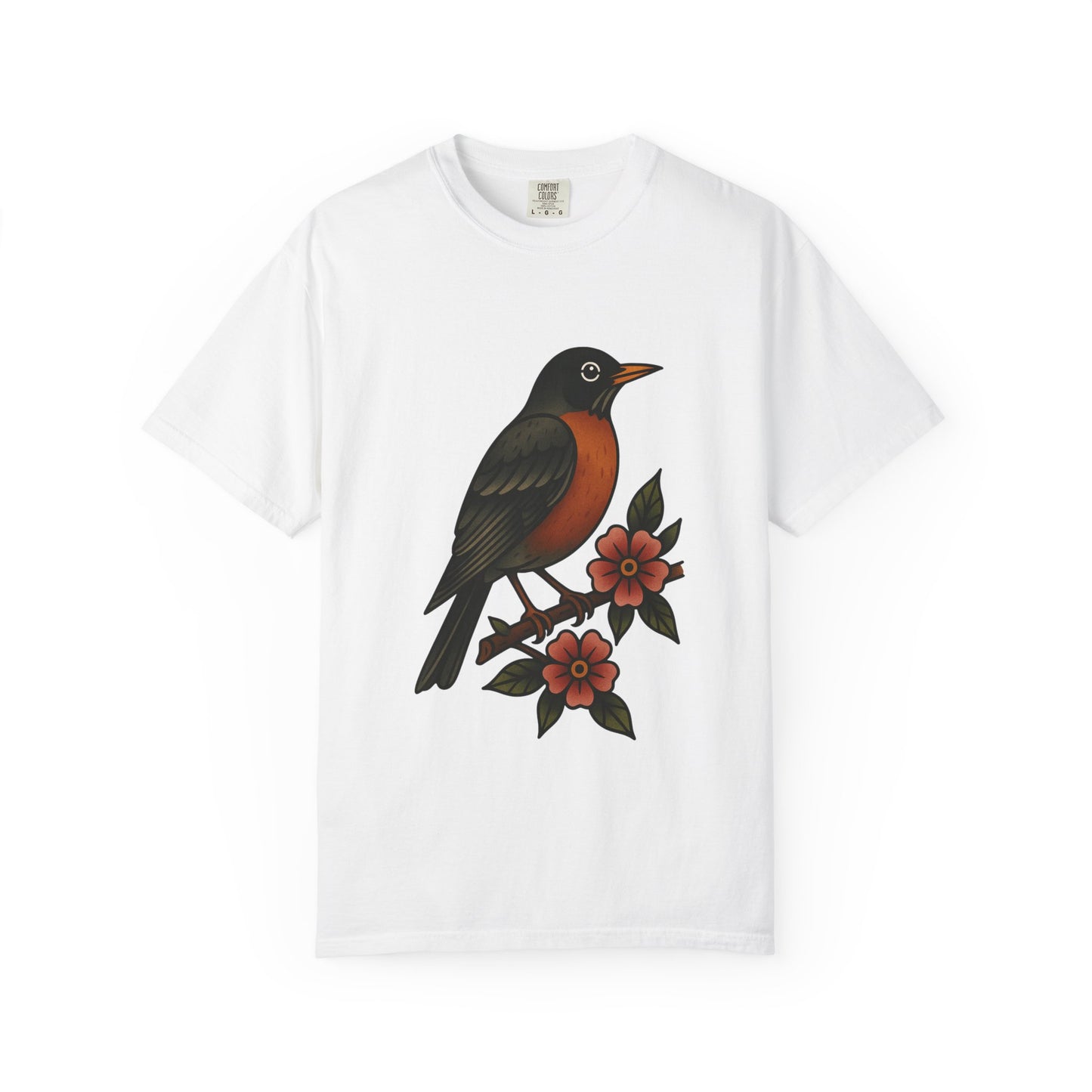 Robin & Wildflower Tattoo Tee – Comfort Colors Unisex Garment-Dyed T-Shirt