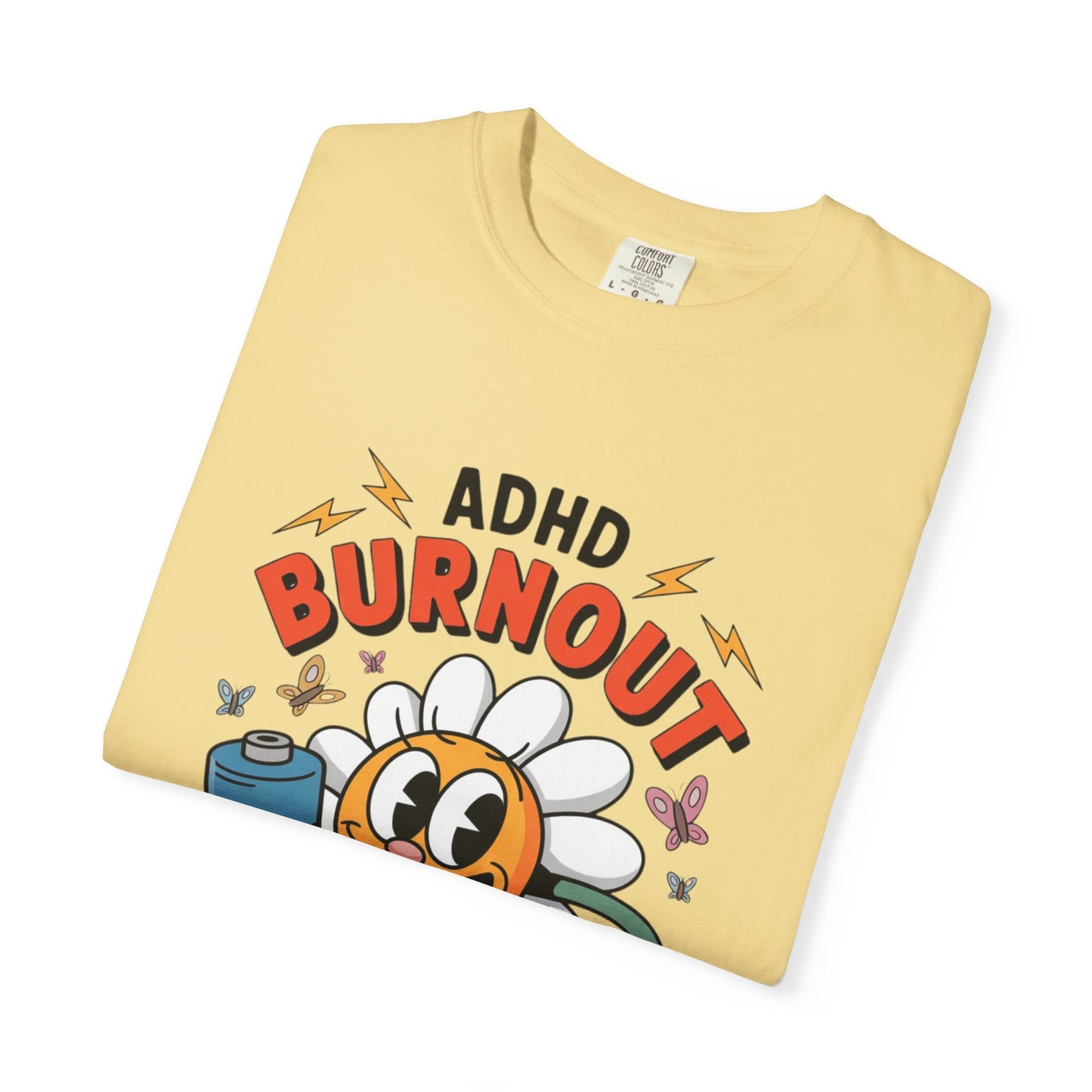 ADHD Burnout Social Club Tee – Funny Retro Flower Character Shirt
