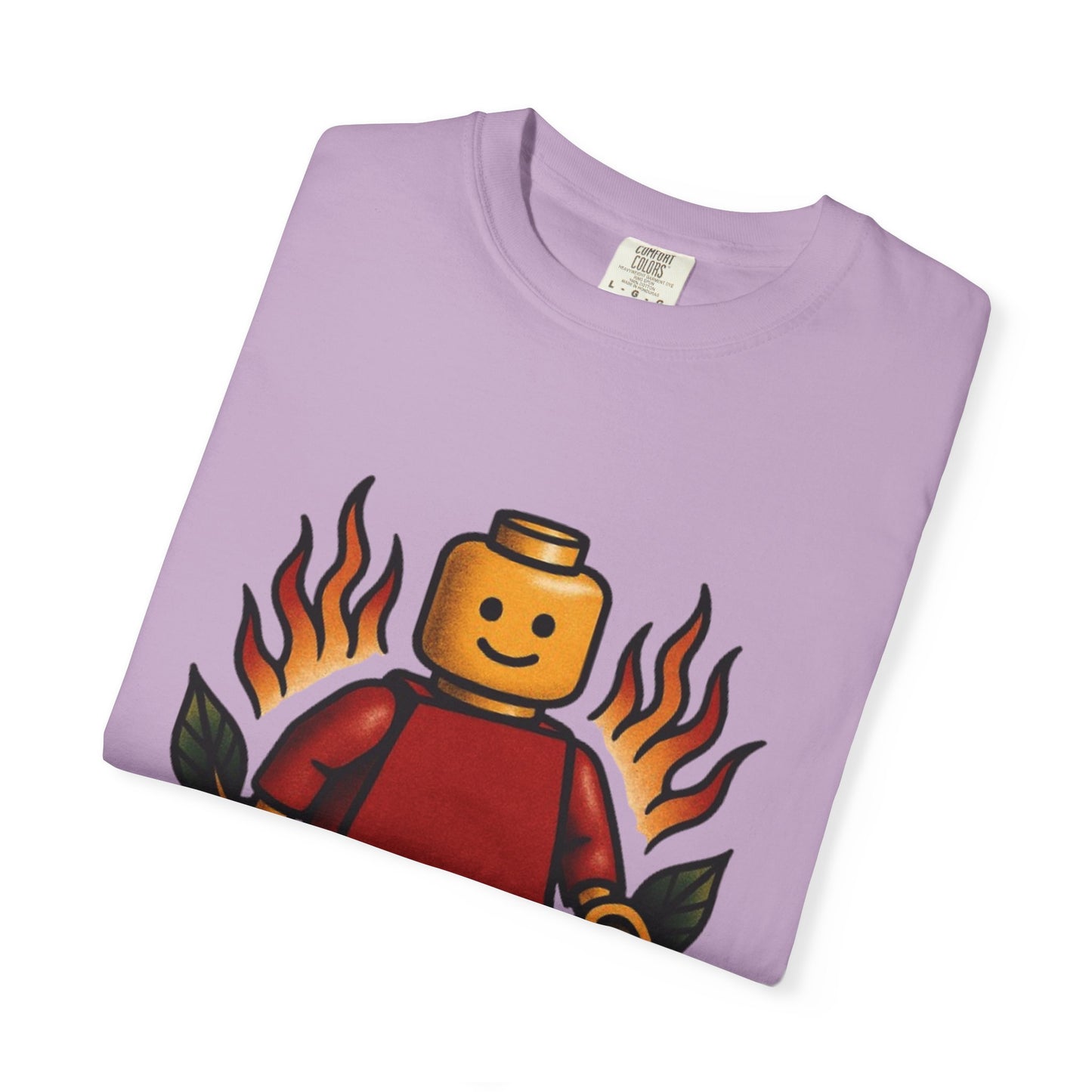 Lego Flame Rose Tattoo Tee – Comfort Colors Unisex Garment-Dyed T-Shirt