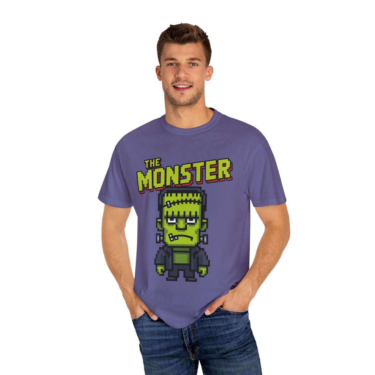 The Monster Pixel Art Tee – Retro Frankenstein Gaming Shirt