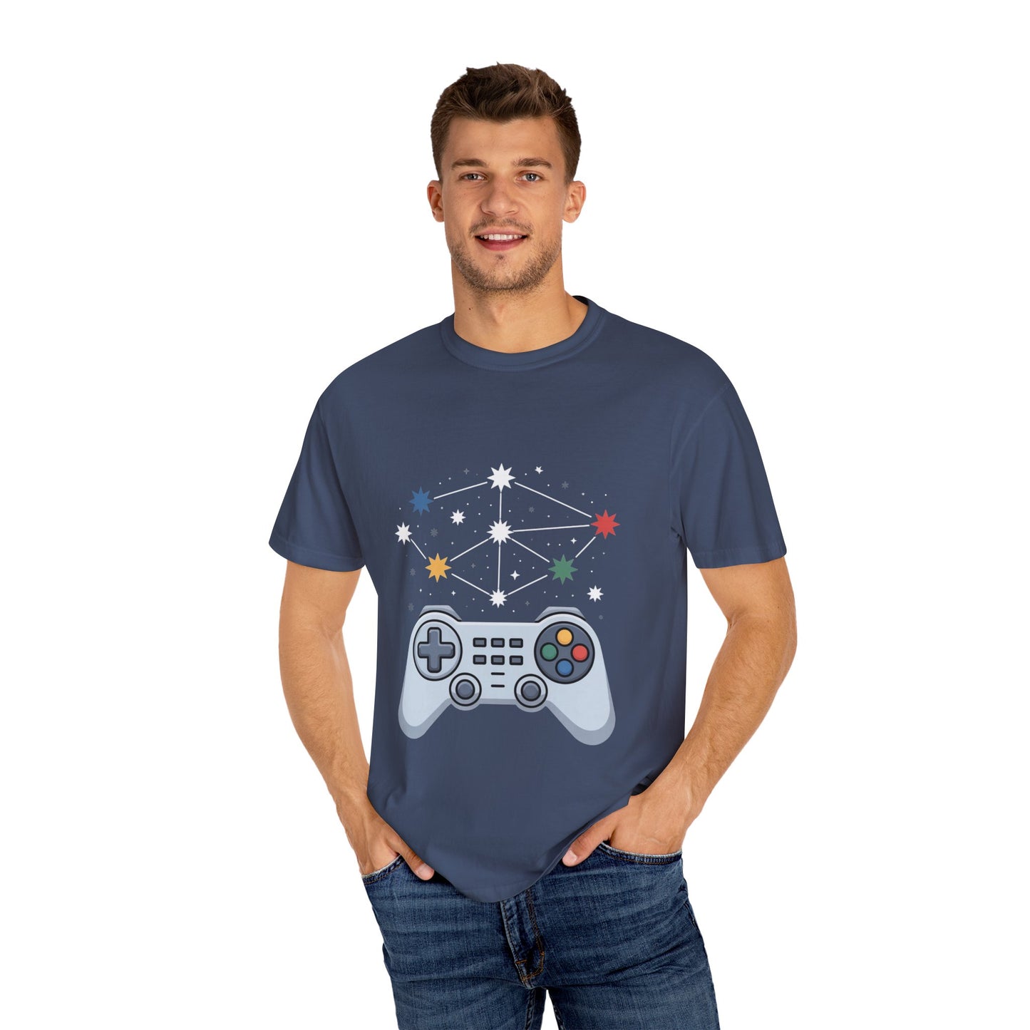 Game Galaxy Tee – Cosmic Gaming Controller Comfort Colors T-Shirt