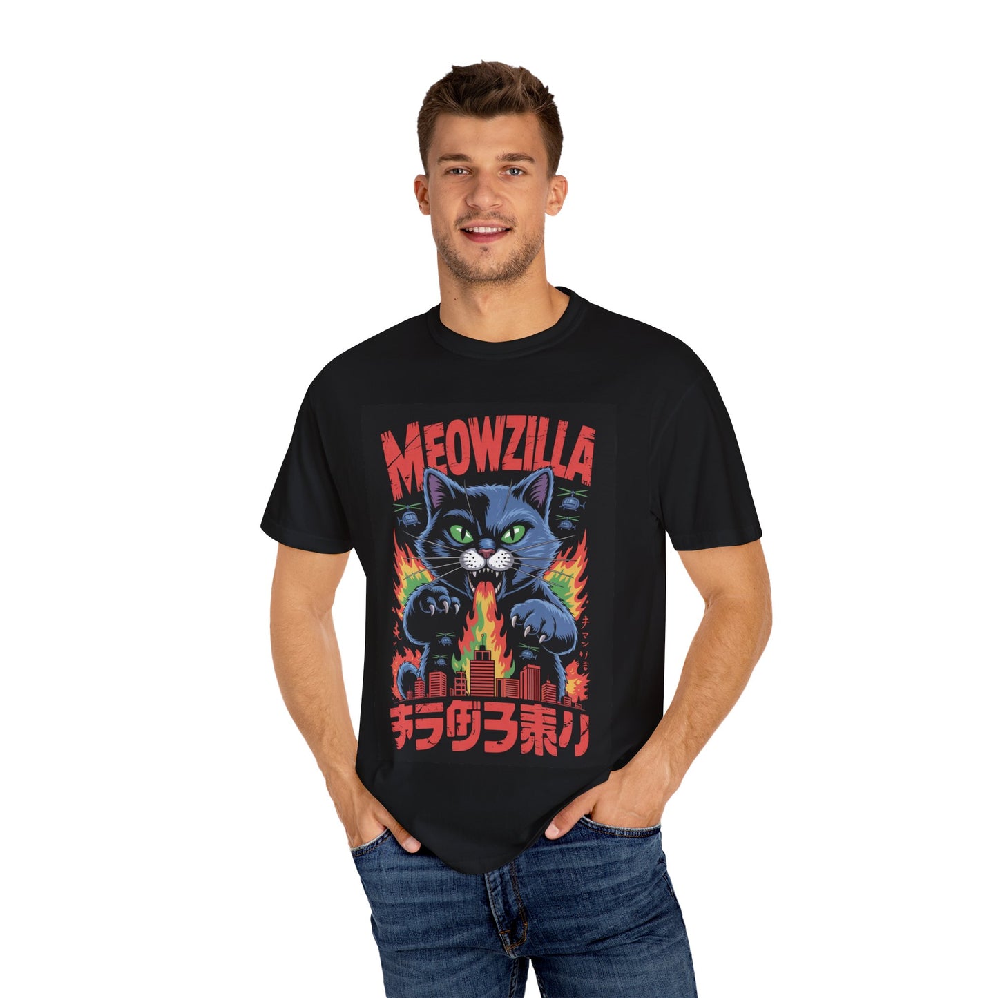 Meowzilla Tee – Retro Cat Kaiju Comfort Colors T-Shirt