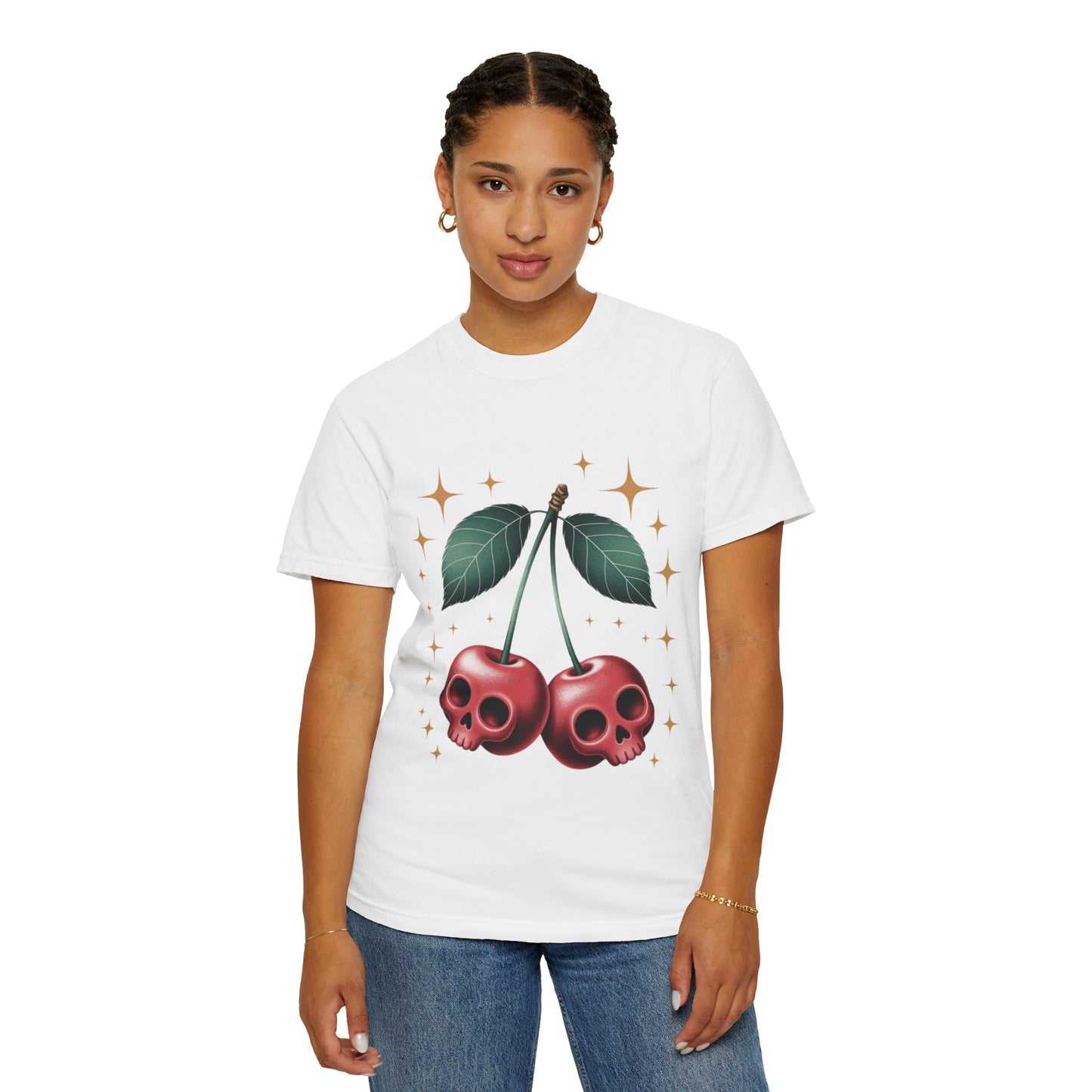 Cherry Skulls Tee – Dark Fruit Comfort Colors Graphic T-Shirt