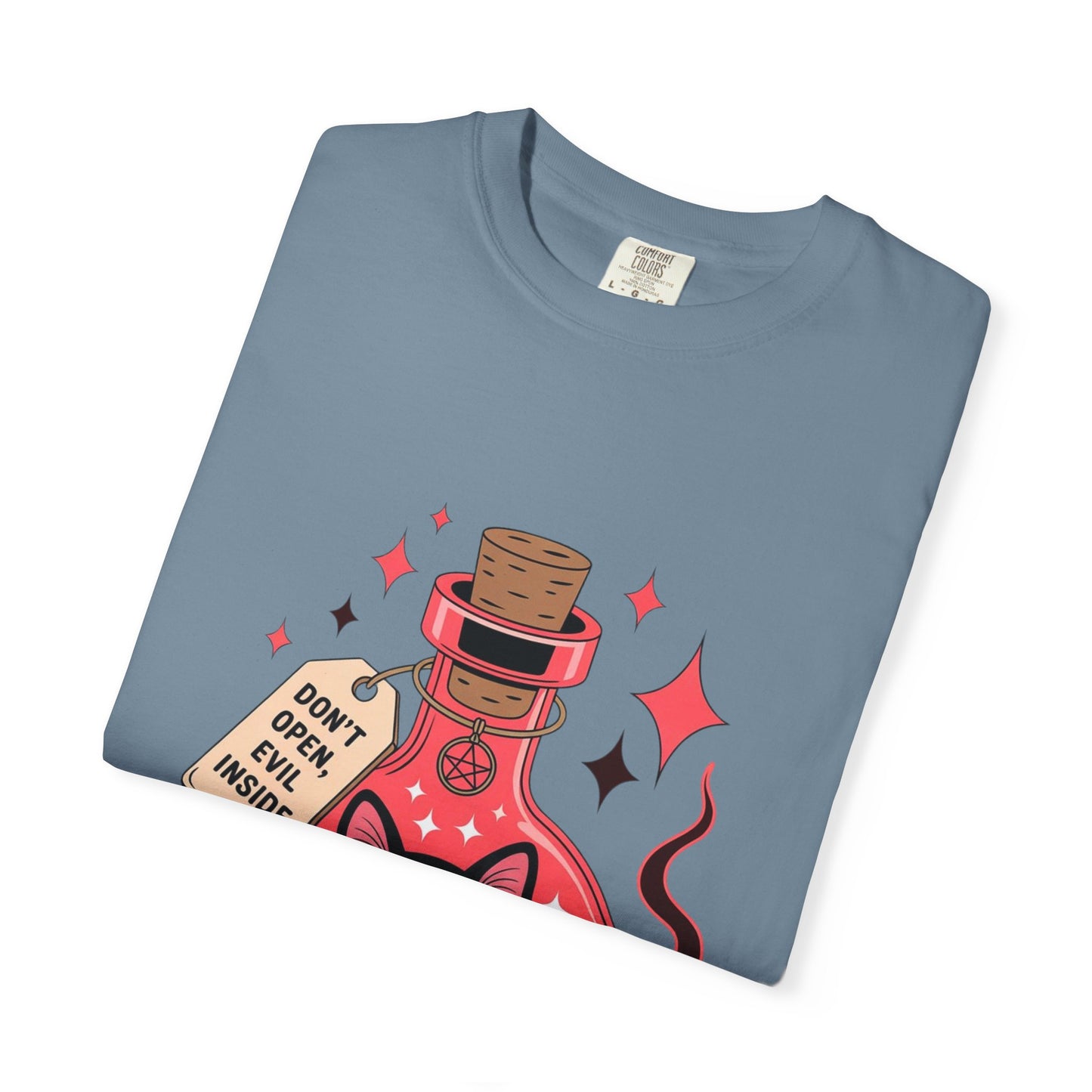 Evil Cat Potion Tee – Gothic Bottle Familiar Comfort Colors T-Shirt