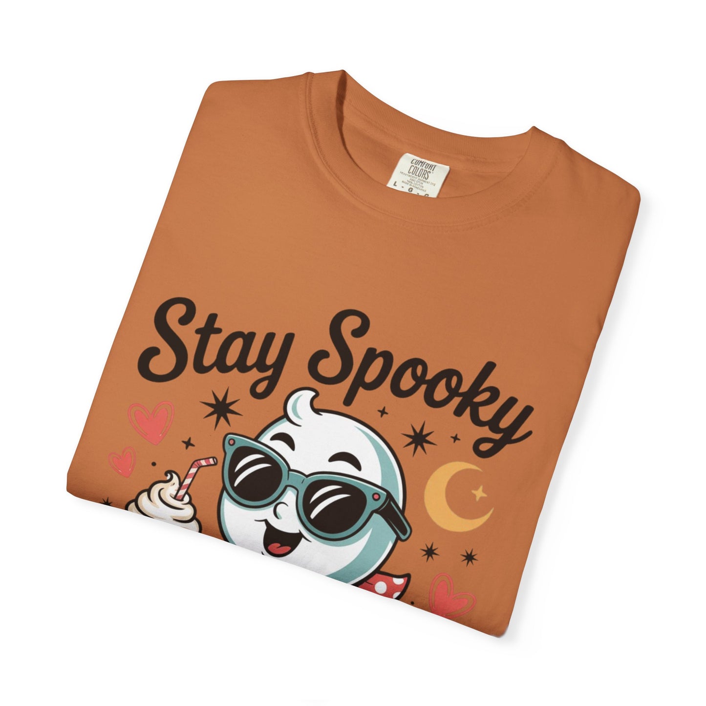 Stay Spooky Sweetheart Tee – Retro Ghost Milkshake Comfort Colors T-Shirt