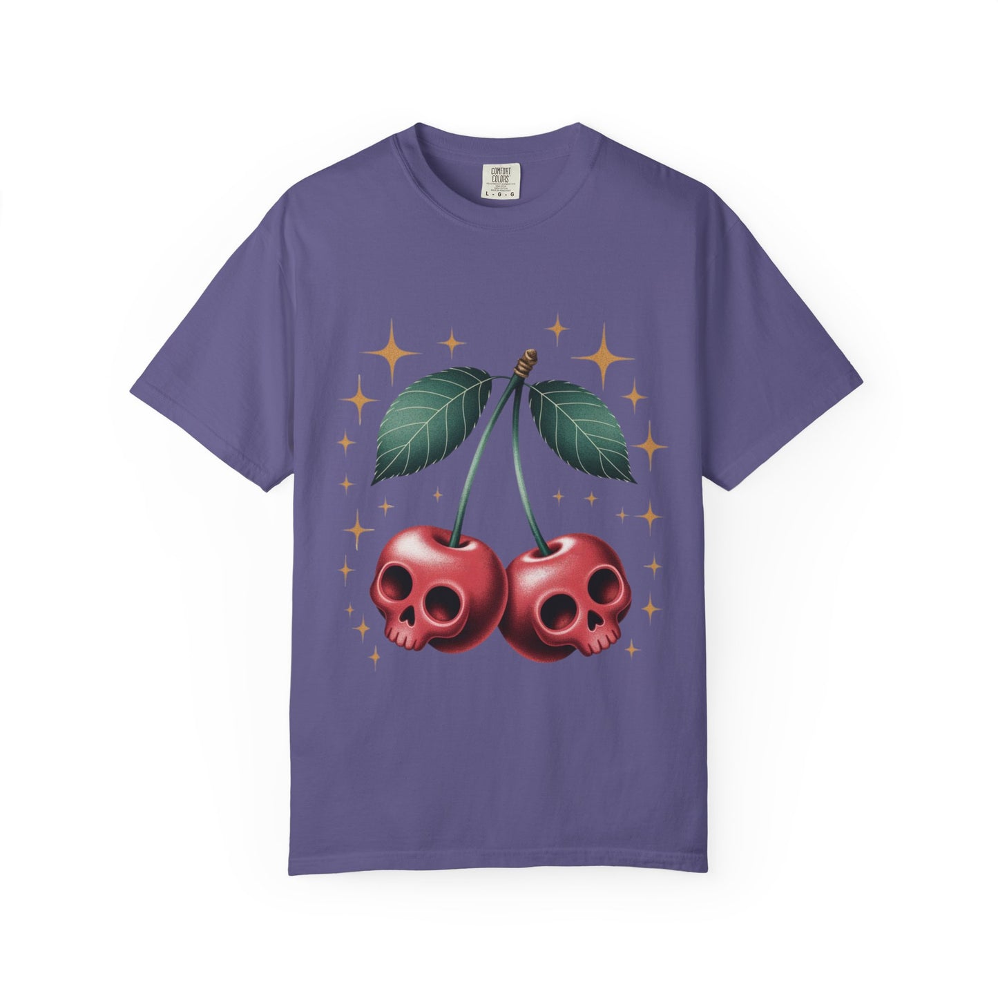 Cherry Skulls Tee – Dark Fruit Comfort Colors Graphic T-Shirt
