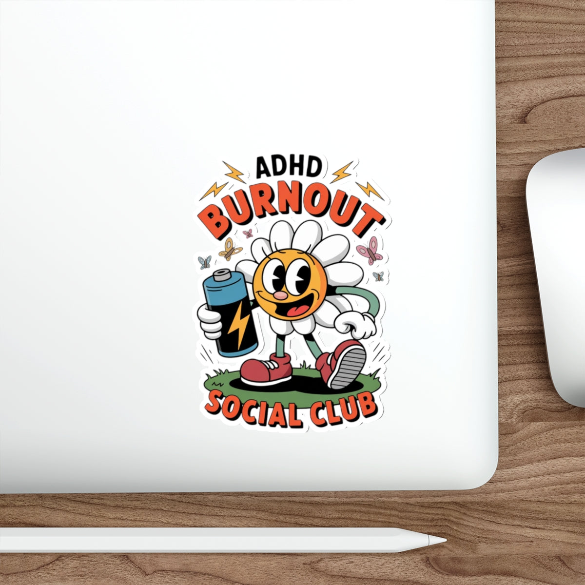 ADHD Burnout Social Club Sticker – Die-Cut Vinyl Sticker