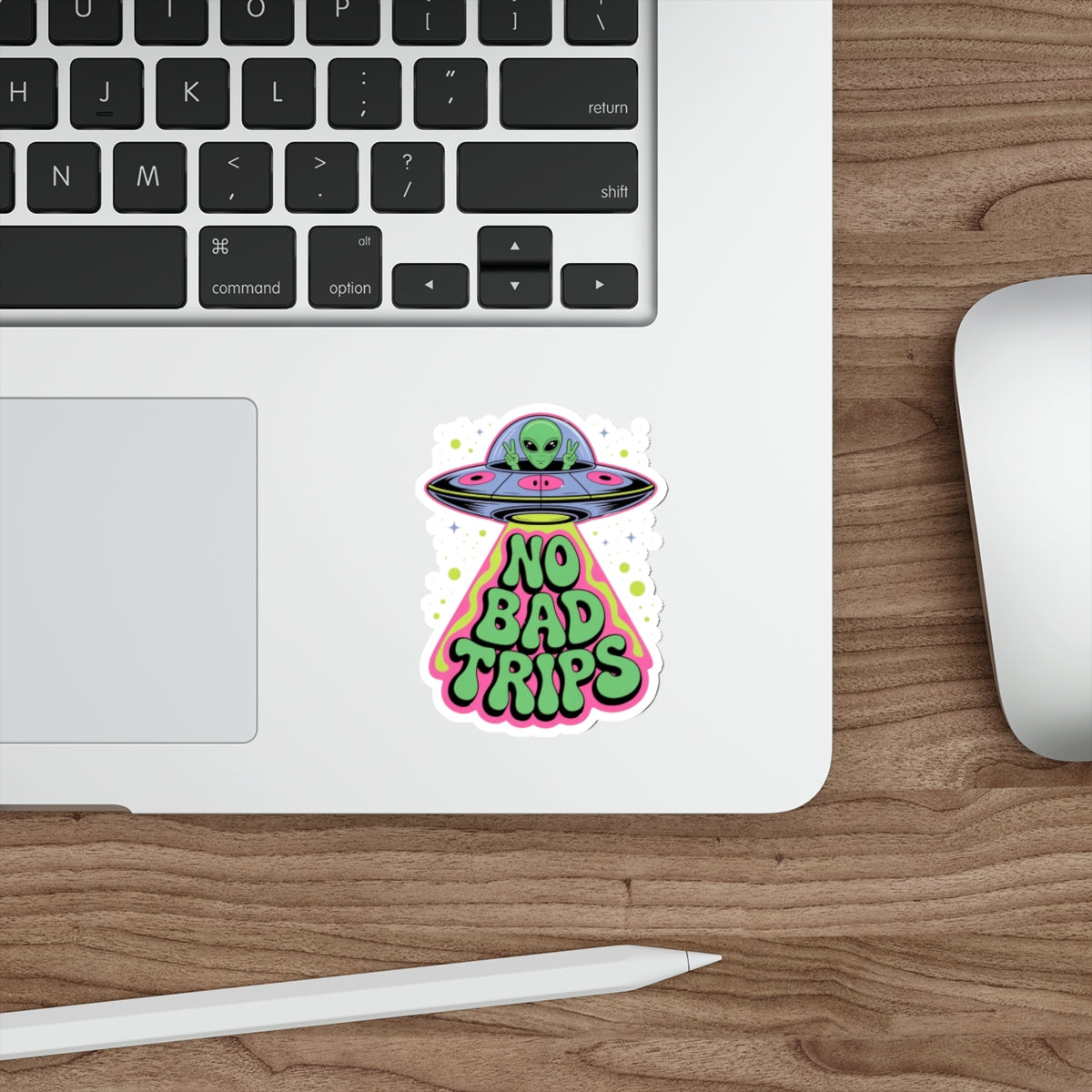 No Bad Trips Alien Sticker – Die-Cut Vinyl Sticker