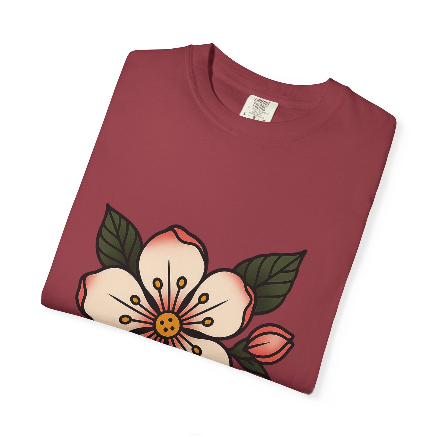 Traditional Blossom Tattoo Tee – Comfort Colors Unisex Garment-Dyed T-Shirt