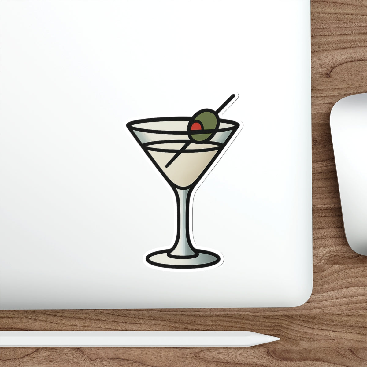 Martini Glass Sticker – Minimalist Cocktail Tattoo Style Vinyl Decal