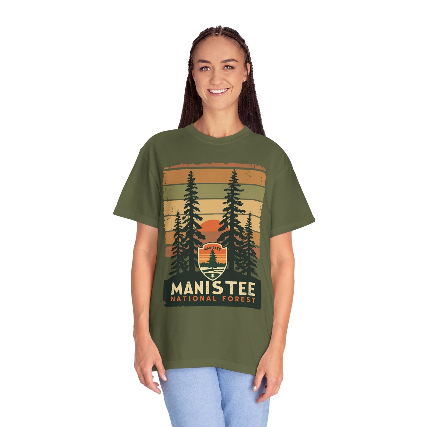 Manistee National Forest Unisex T-Shirt β Michigan Outdoors Shirt with Tree Design, Nature & Hiking Tee