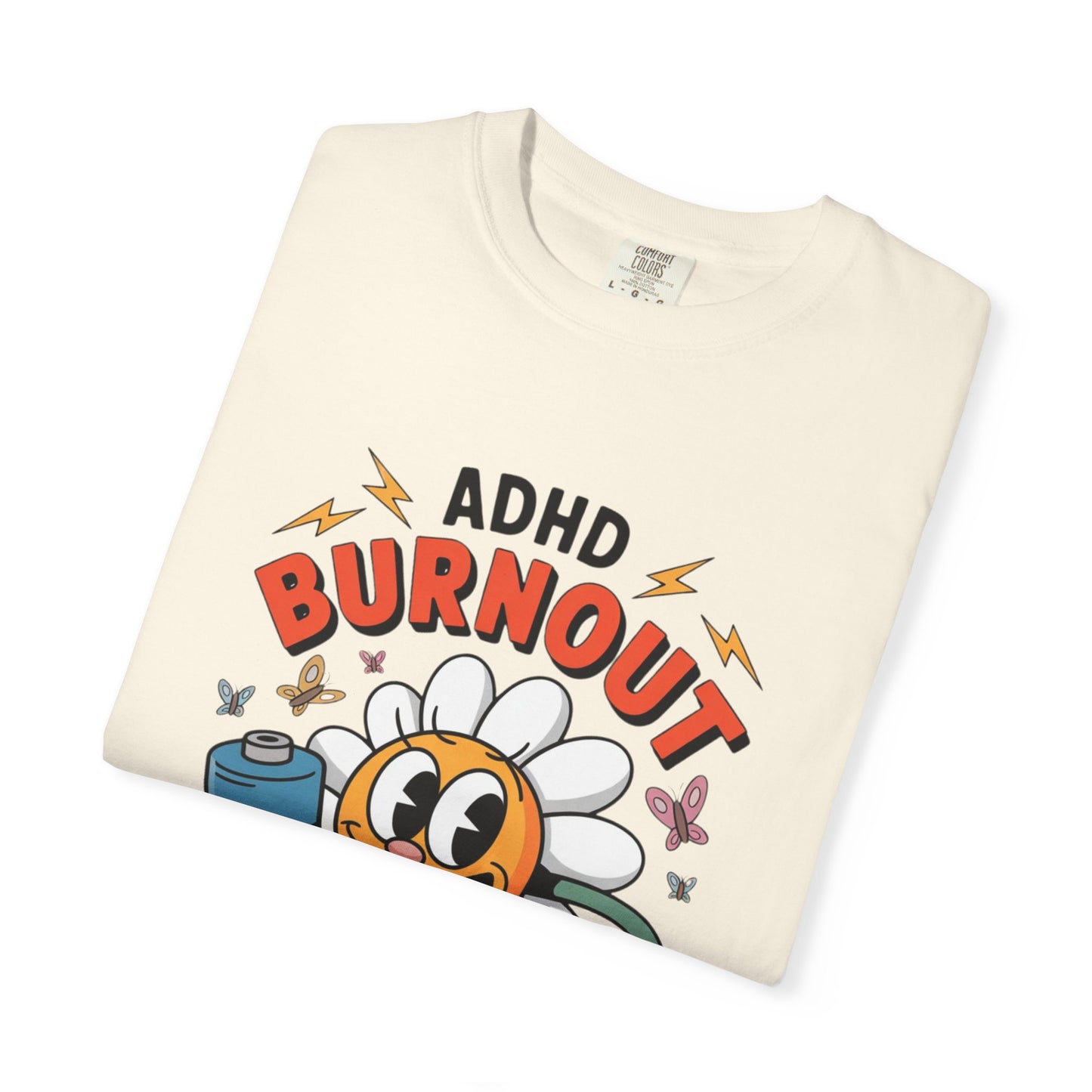 ADHD Burnout Social Club Tee – Funny Retro Flower Character Shirt