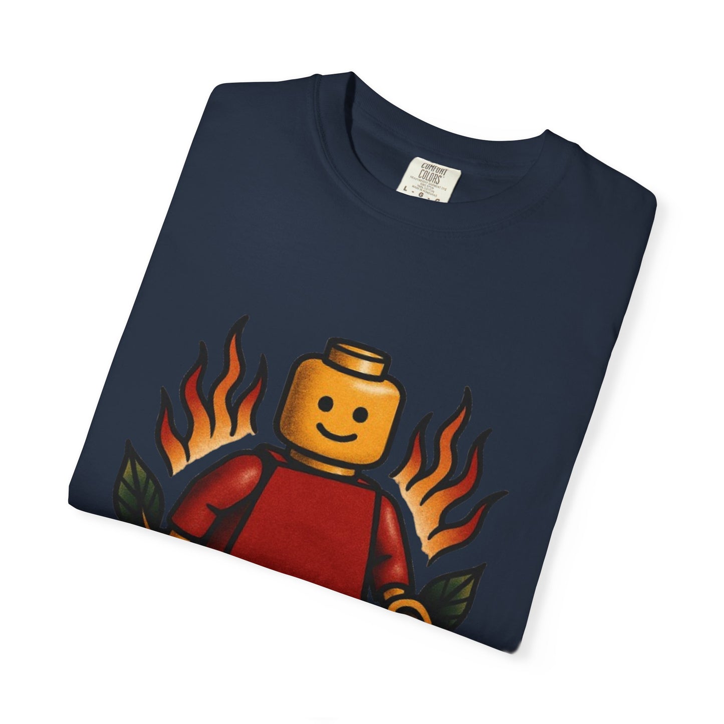 Lego Flame Rose Tattoo Tee – Comfort Colors Unisex Garment-Dyed T-Shirt