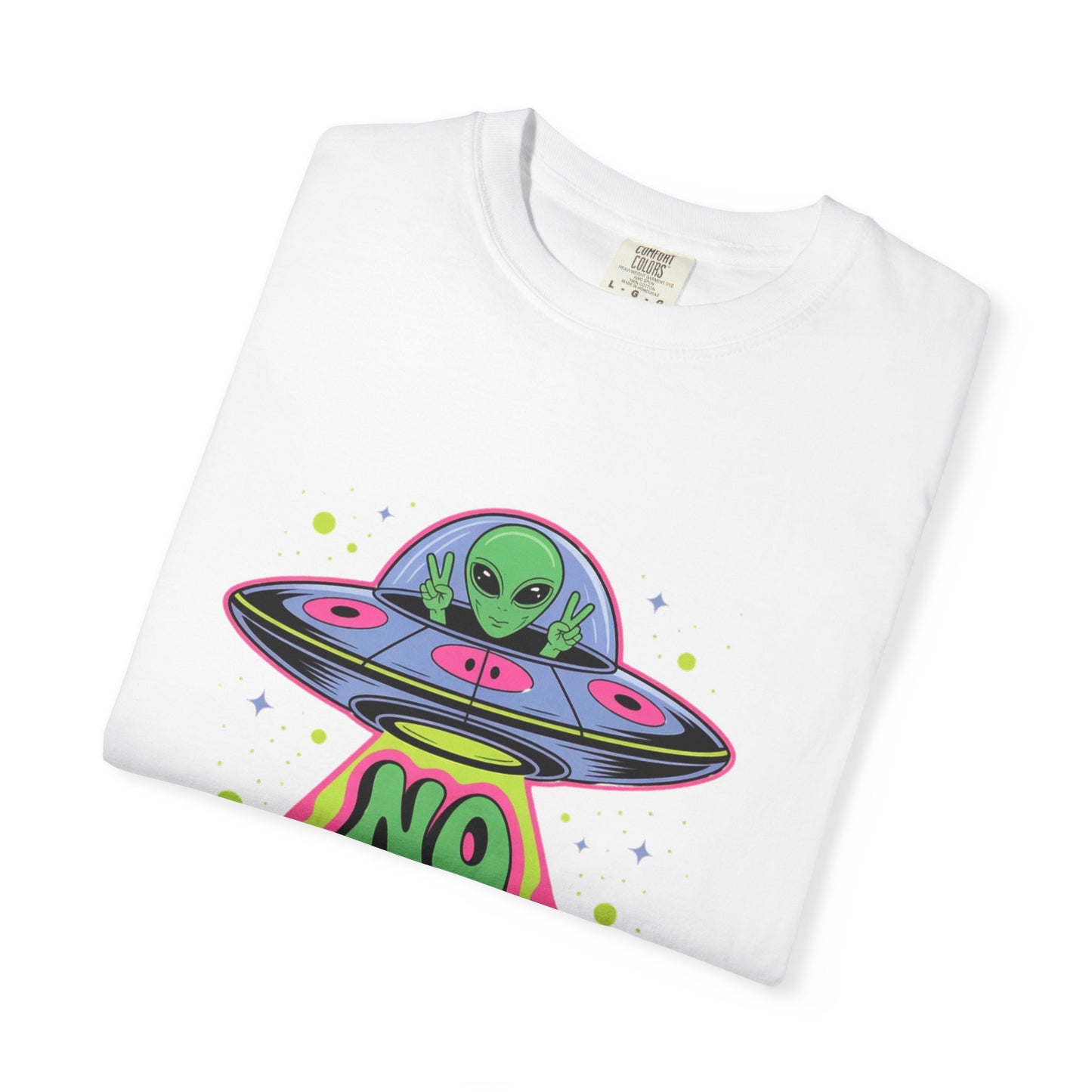 No Bad Trips Alien Tee – Psychedelic UFO Comfort Colors Shirt
