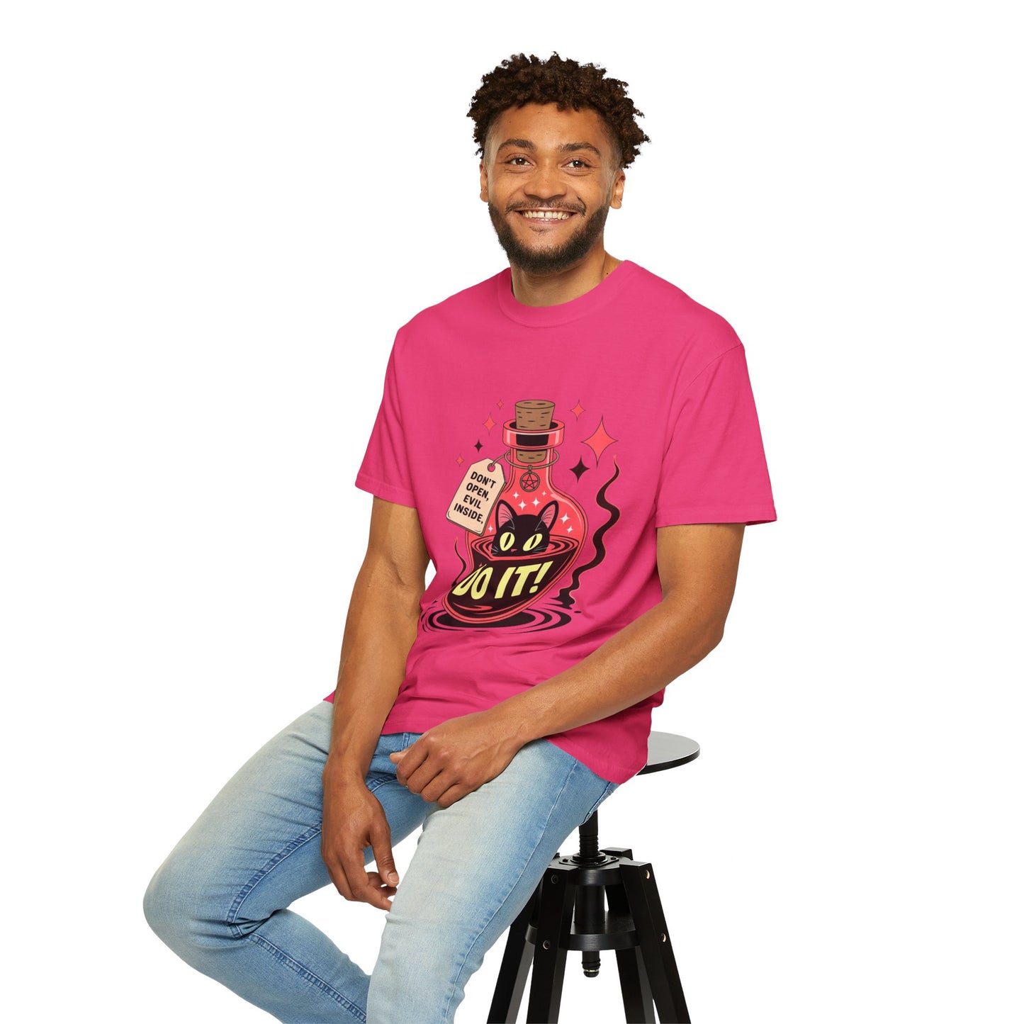 Evil Cat Potion Tee – Gothic Bottle Familiar Comfort Colors T-Shirt