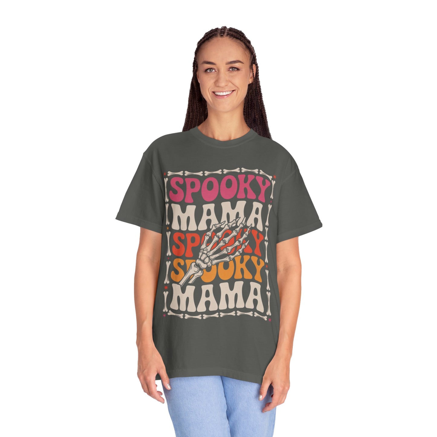 Spooky Mama Tee – Retro Halloween Skeleton Shirt