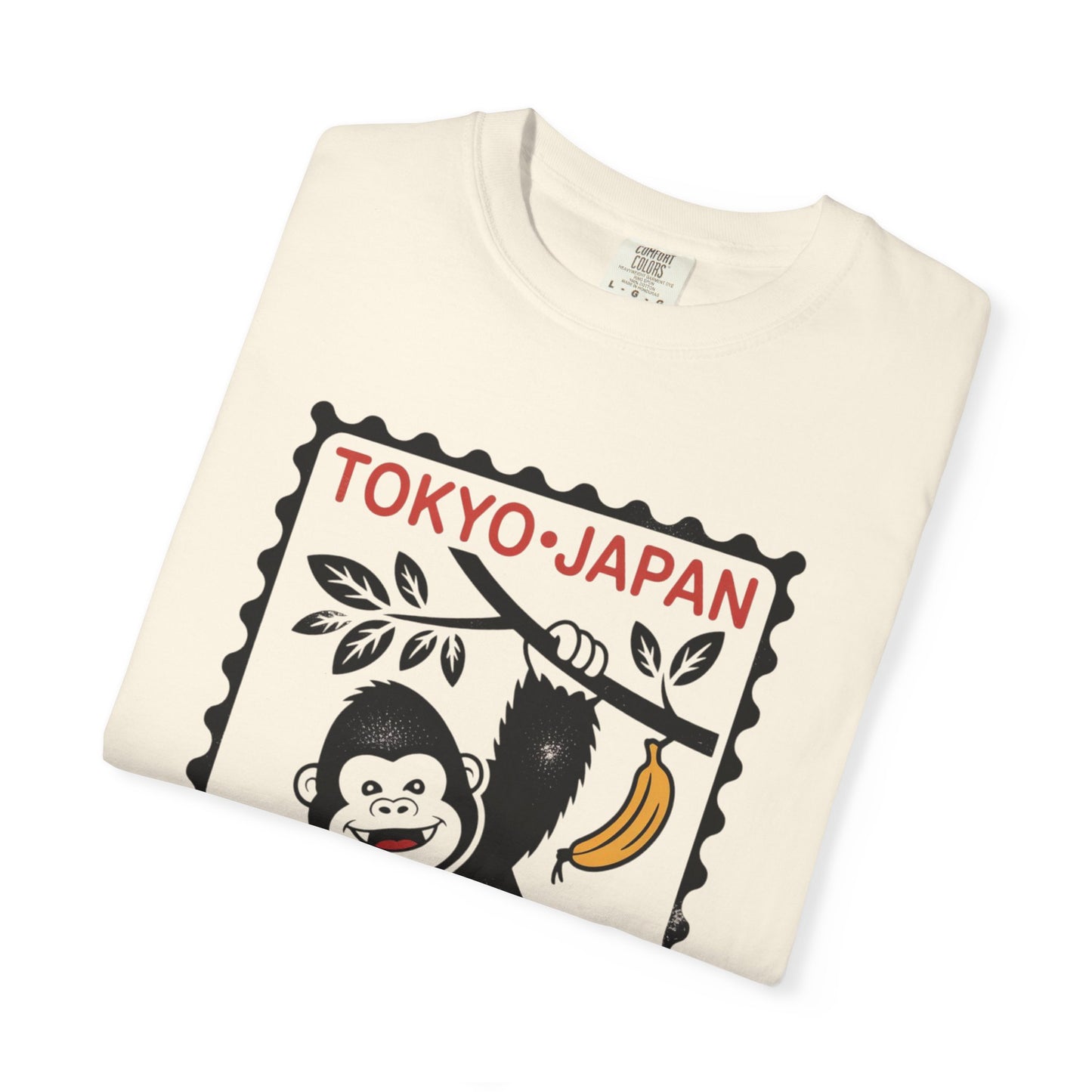 Tokyo Banana Gorilla Tee – Japanese Stamp-Inspired Comfort Colors T-Shirt