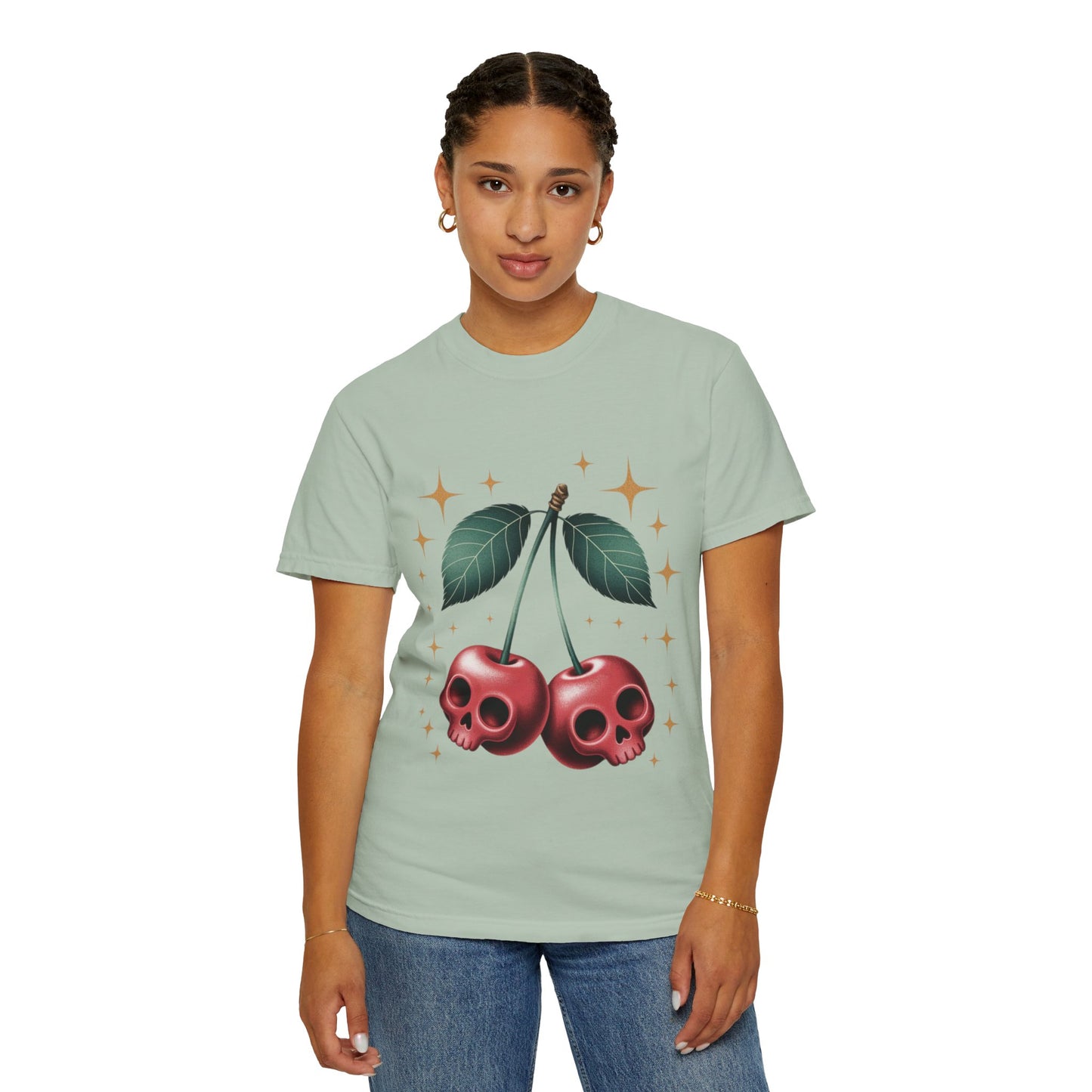 Cherry Skulls Tee – Dark Fruit Comfort Colors Graphic T-Shirt
