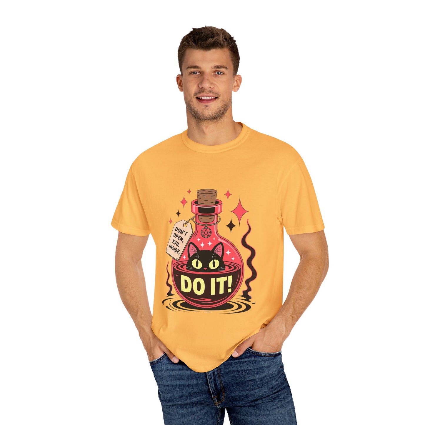 Evil Cat Potion Tee – Gothic Bottle Familiar Comfort Colors T-Shirt