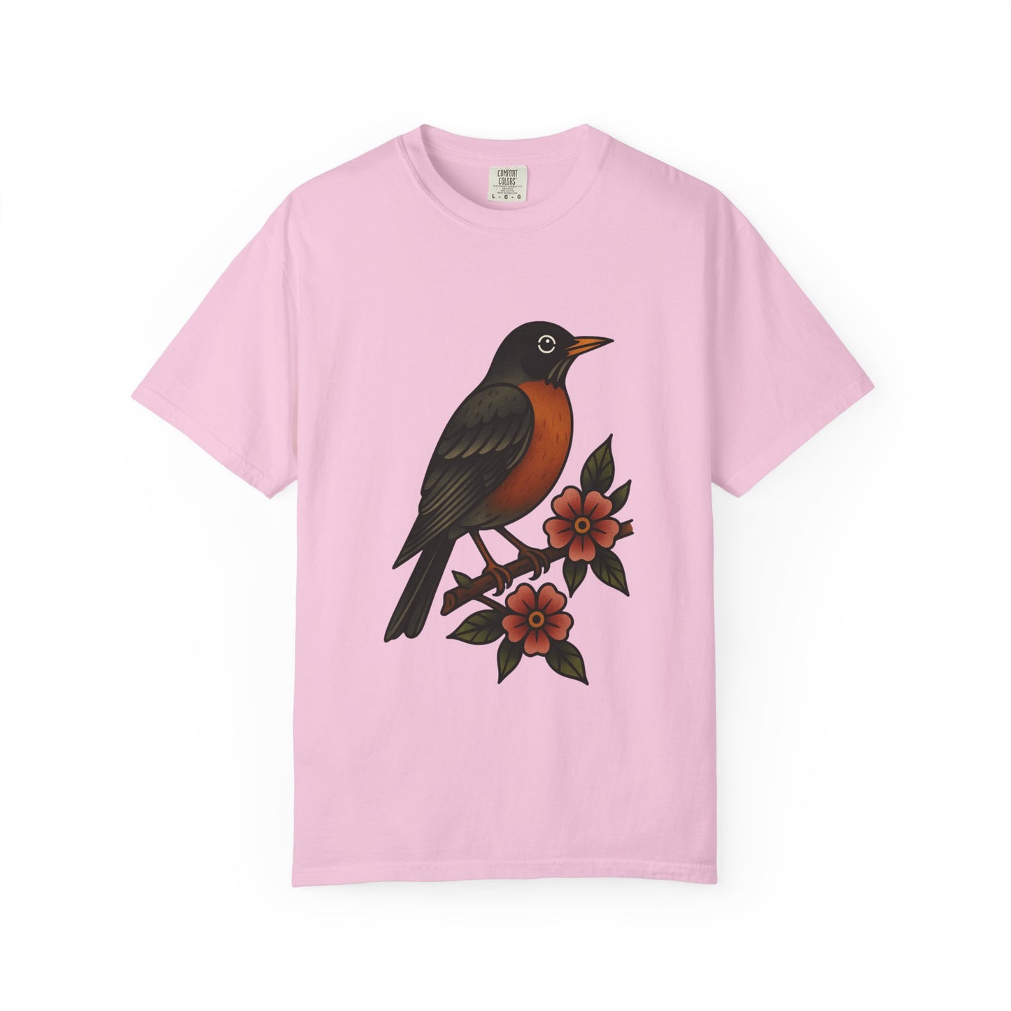 Robin & Wildflower Tattoo Tee – Comfort Colors Unisex Garment-Dyed T-Shirt