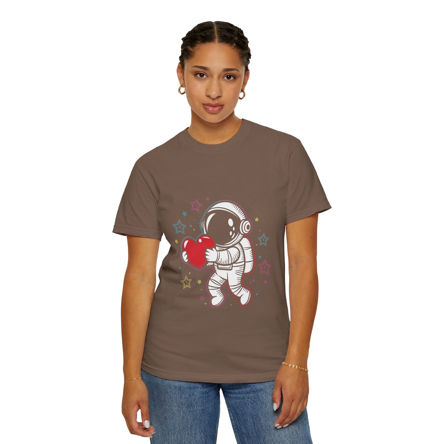 Space Love Astronaut Tee – Cute Heart and Stars Shirt