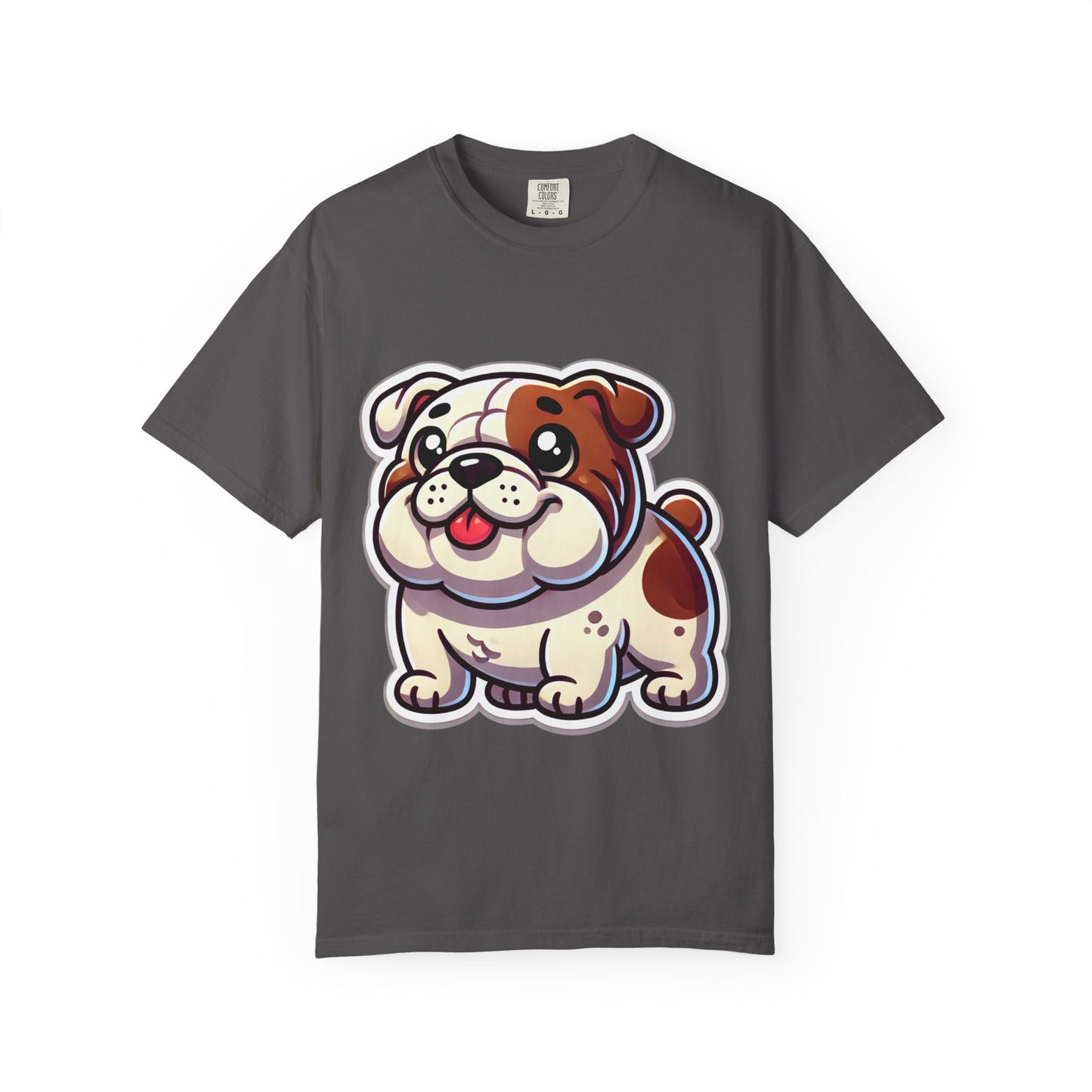 Cute English Bulldog Cartoon T-Shirt – Comfort Colors Unisex Garment-Dyed Tee