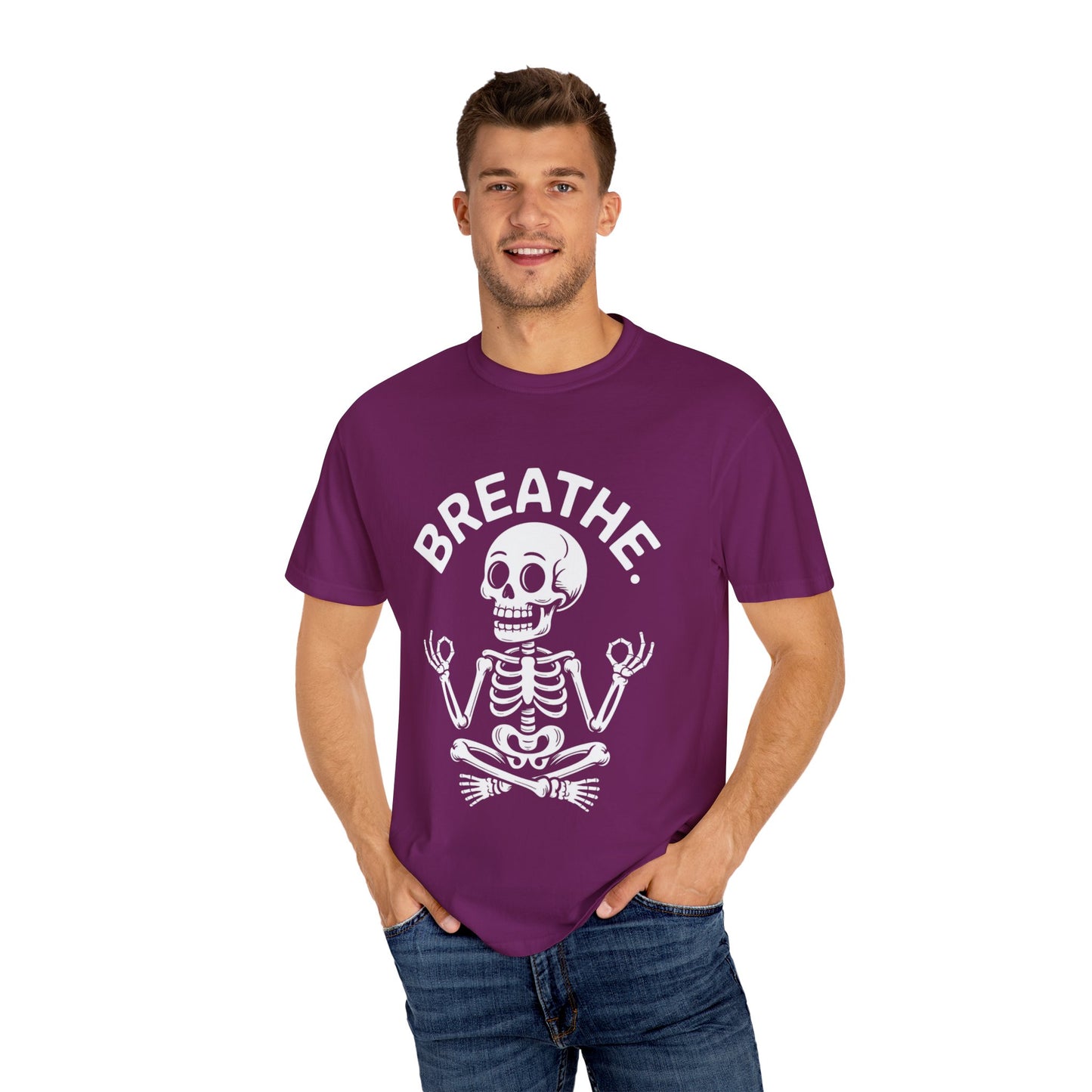 Breathe Skeleton Yoga Tee – Meditating Bones Shirt