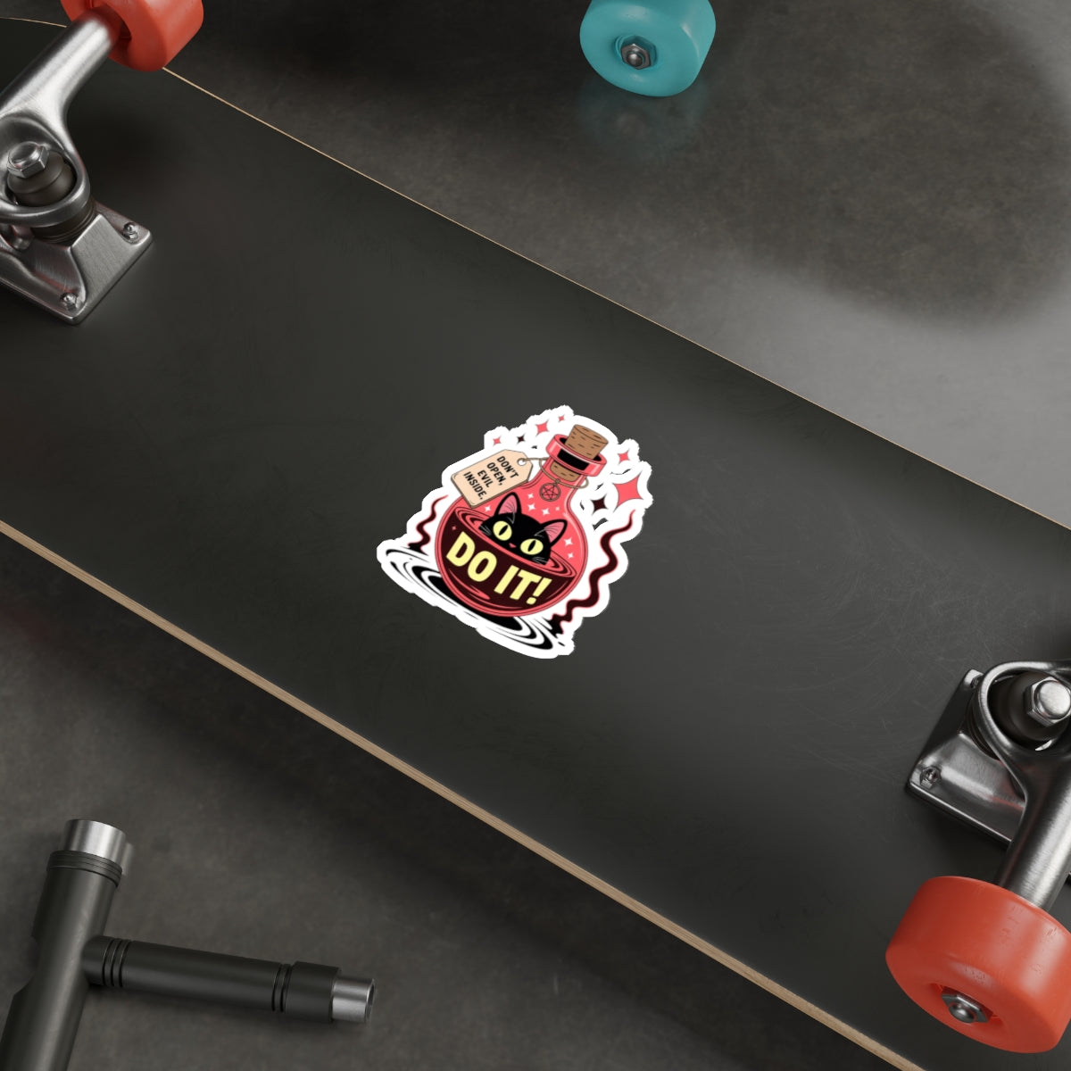 Evil Cat Potion Sticker – Die-Cut Vinyl Sticker