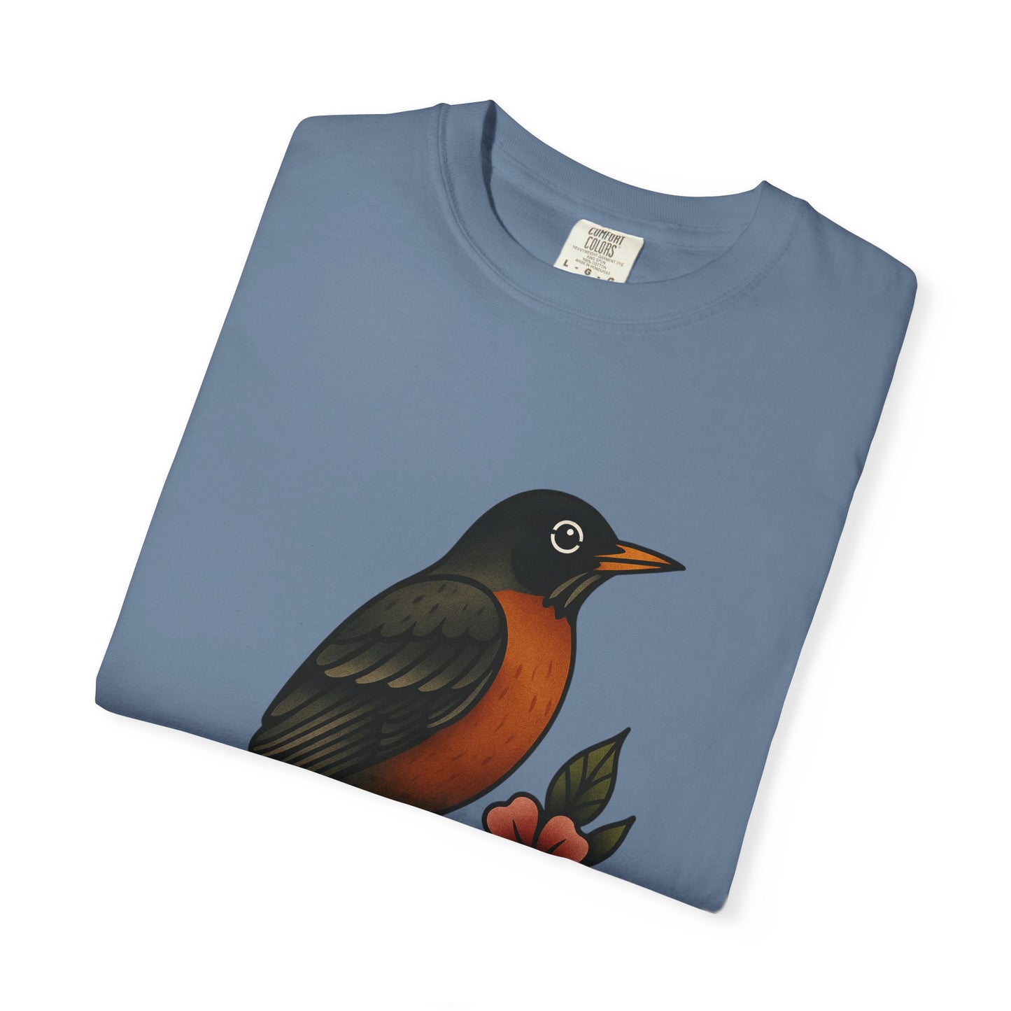 Robin & Wildflower Tattoo Tee – Comfort Colors Unisex Garment-Dyed T-Shirt