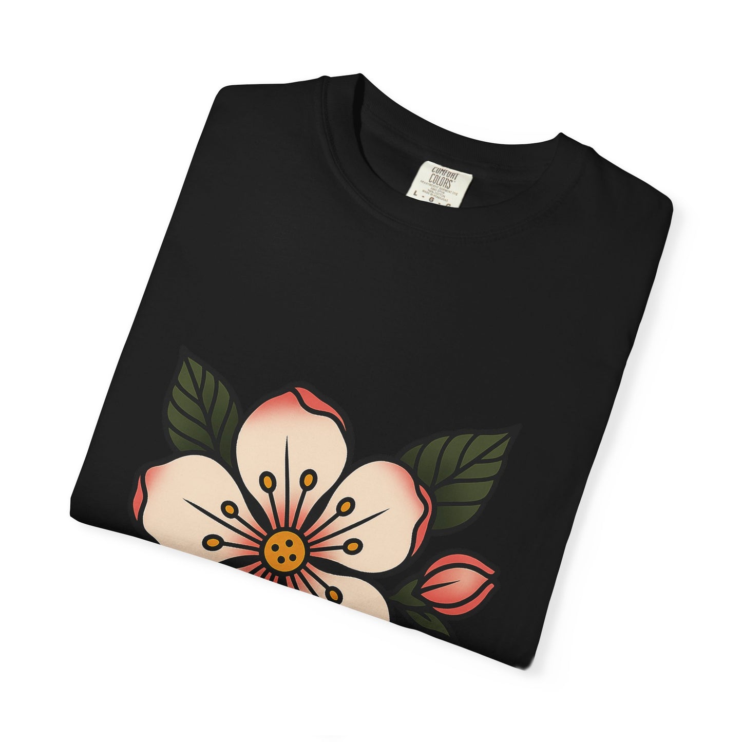 Traditional Blossom Tattoo Tee – Comfort Colors Unisex Garment-Dyed T-Shirt