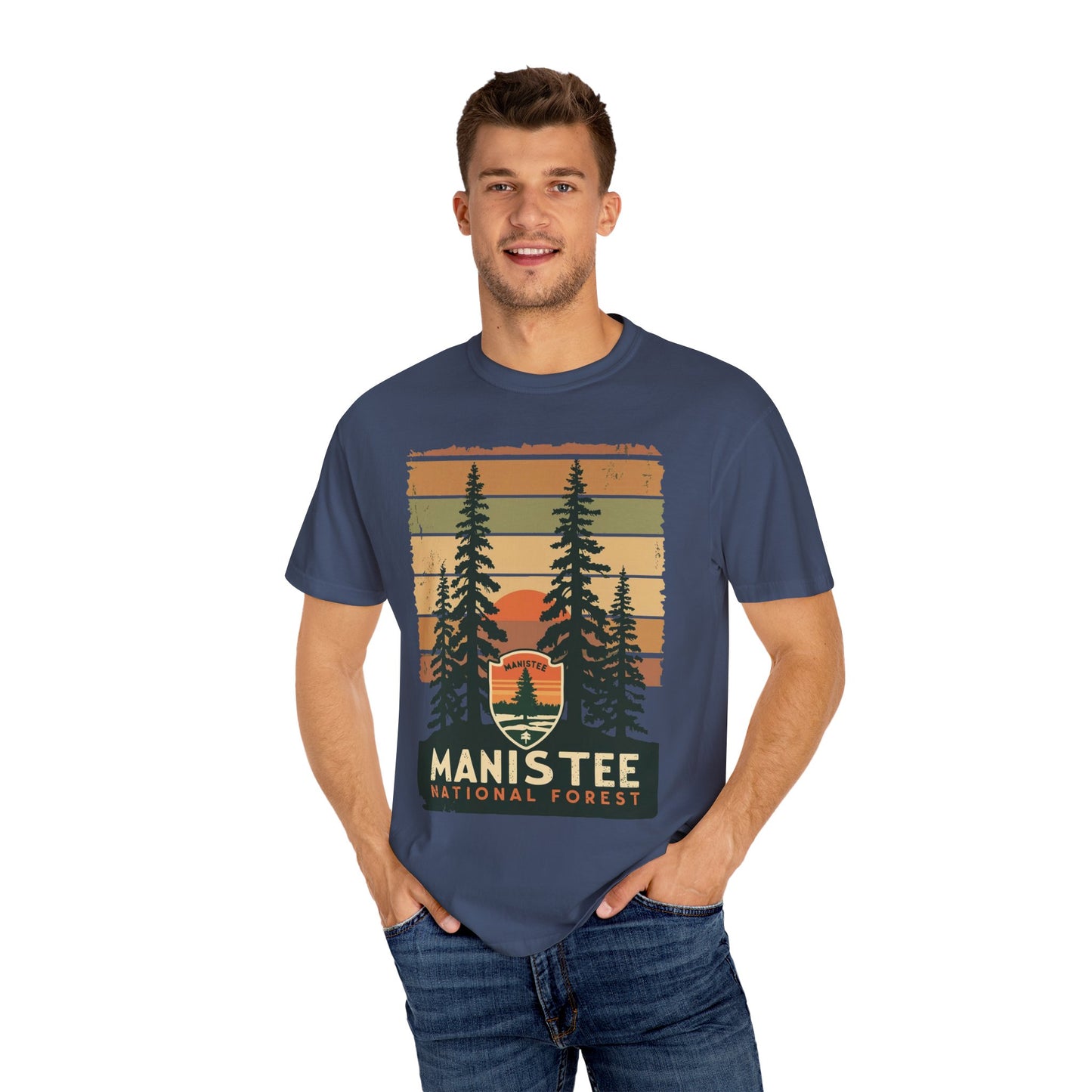 Manistee National Forest Unisex T-Shirt β Michigan Outdoors Shirt with Tree Design, Nature & Hiking Tee
