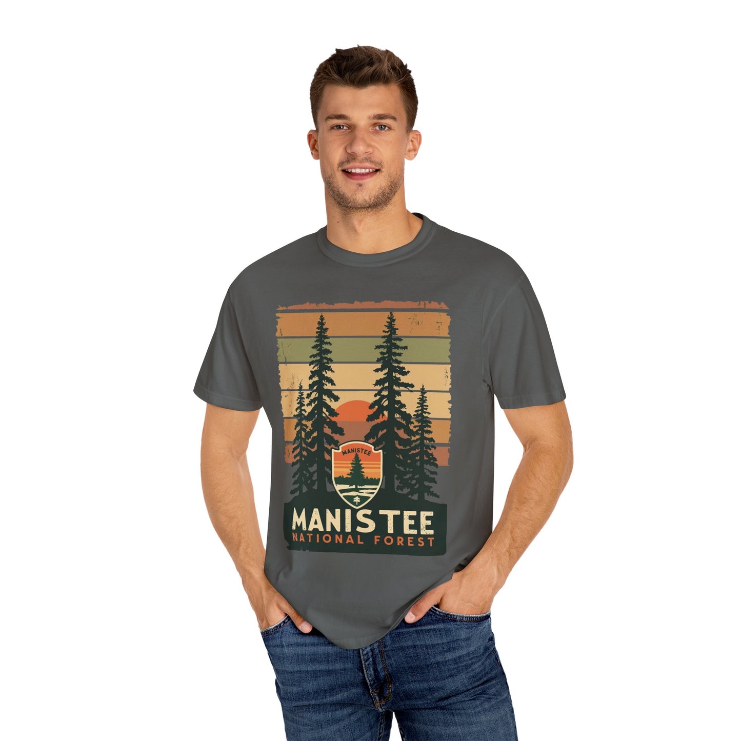 Manistee National Forest Unisex T-Shirt β Michigan Outdoors Shirt with Tree Design, Nature & Hiking Tee