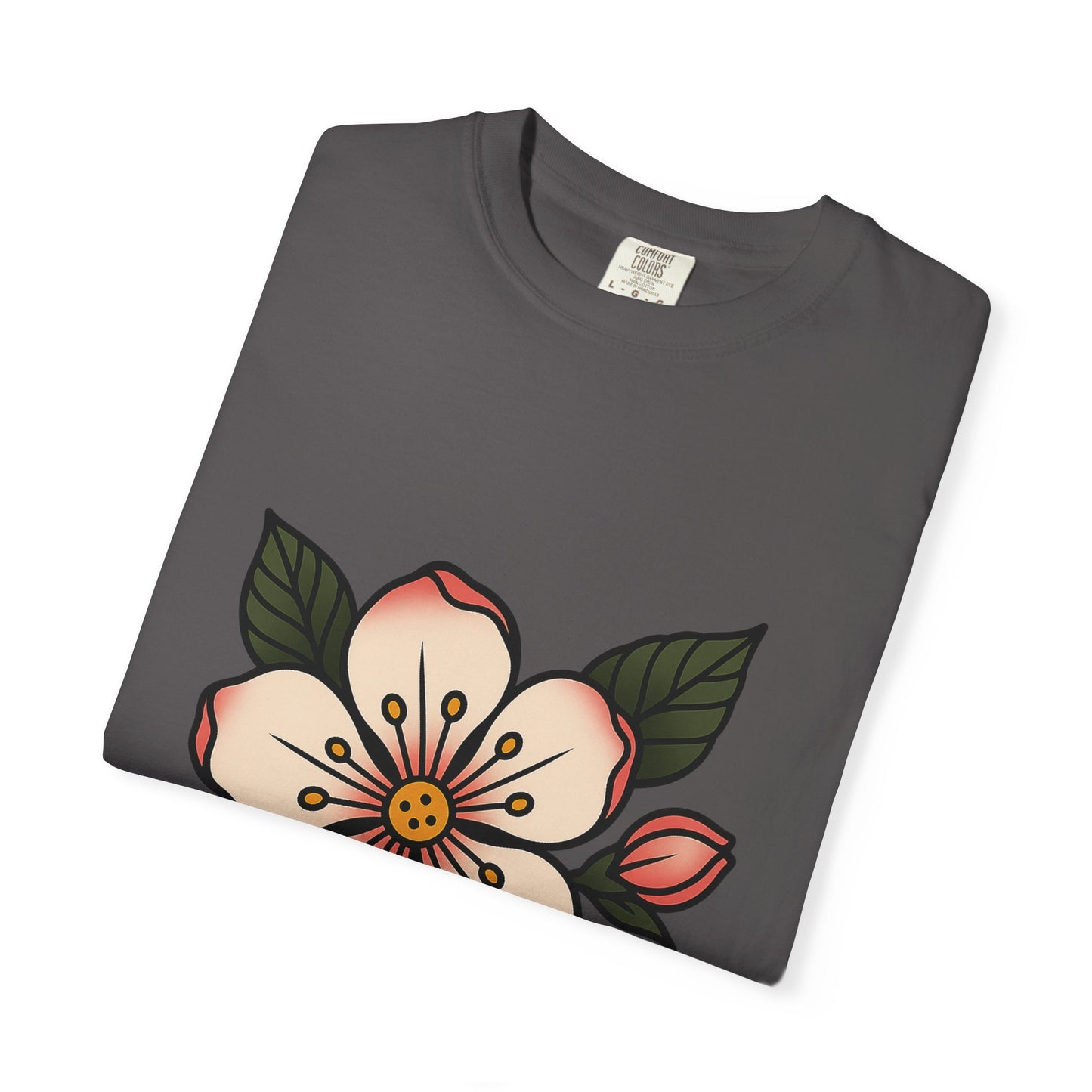 Traditional Blossom Tattoo Tee – Comfort Colors Unisex Garment-Dyed T-Shirt